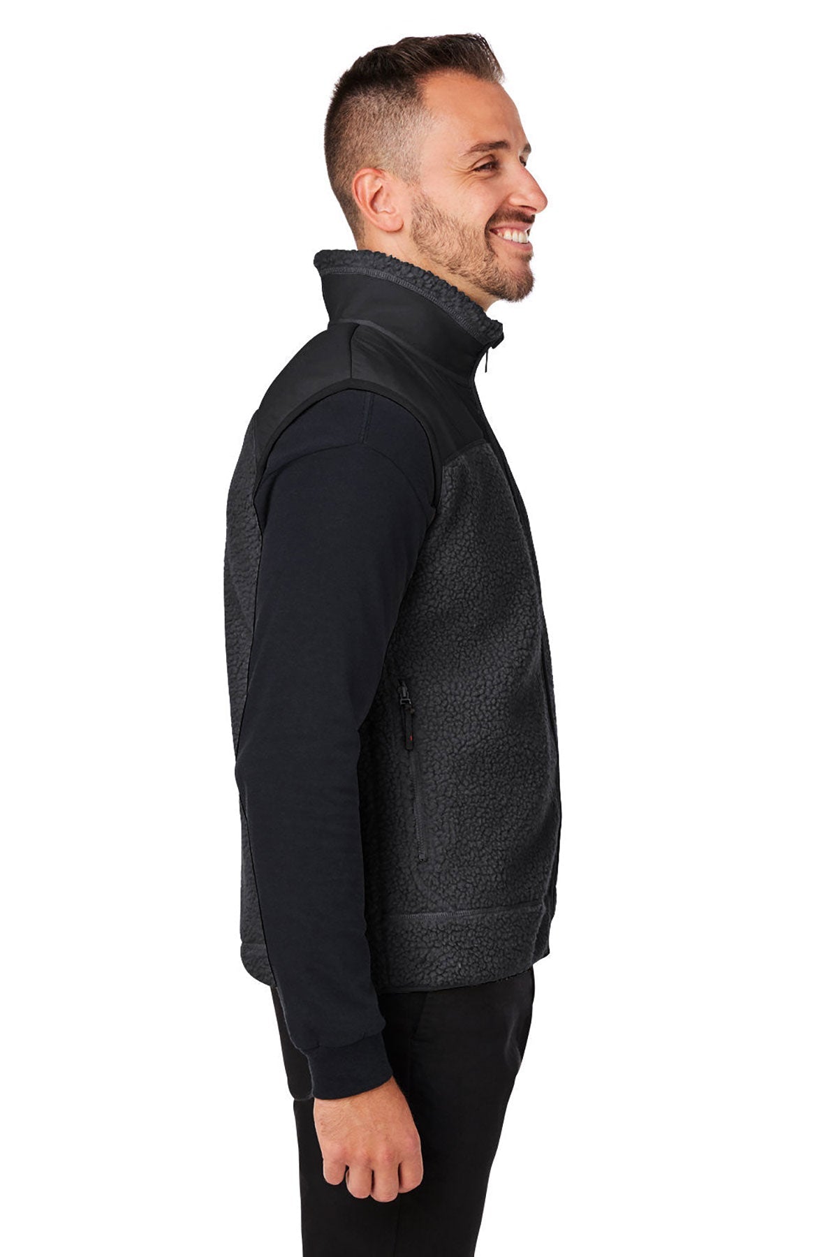 Custom Spyder Unisex Venture Sherpa Vests, Black