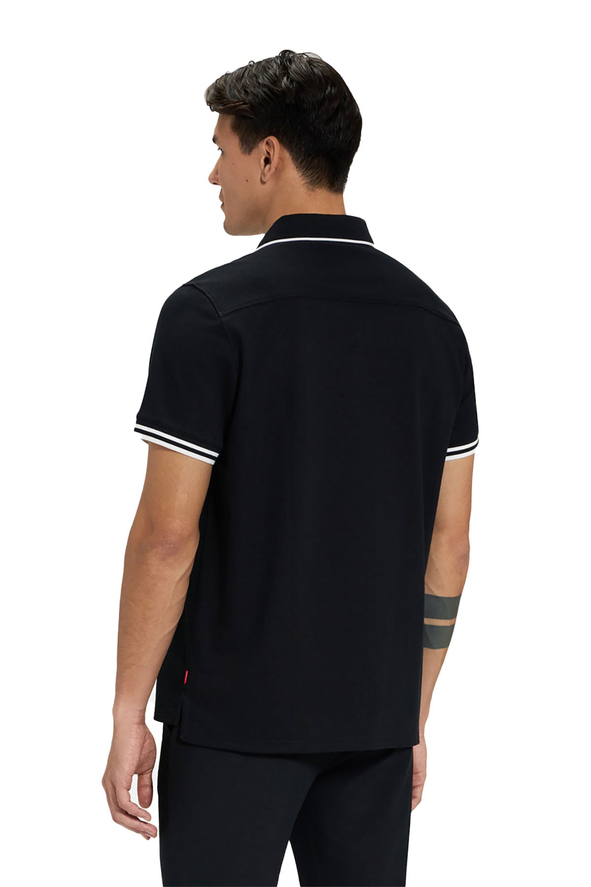 Ghost Golf Spectator Tipped Collar Custom Polos, Black [PBLA Surveying INC]