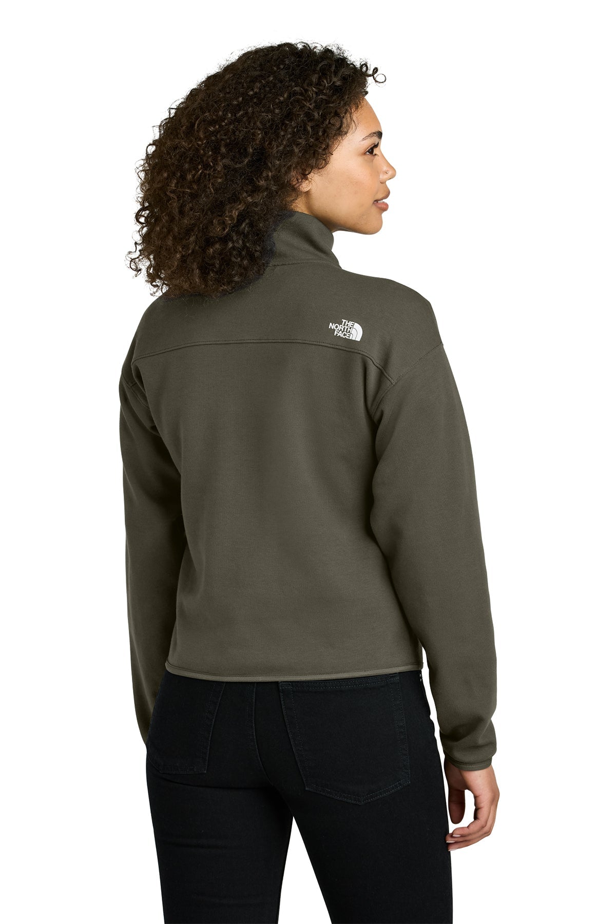 The North Face Womens Double-Knit 1/2-Zip Custom Fleece, New Taupe Green