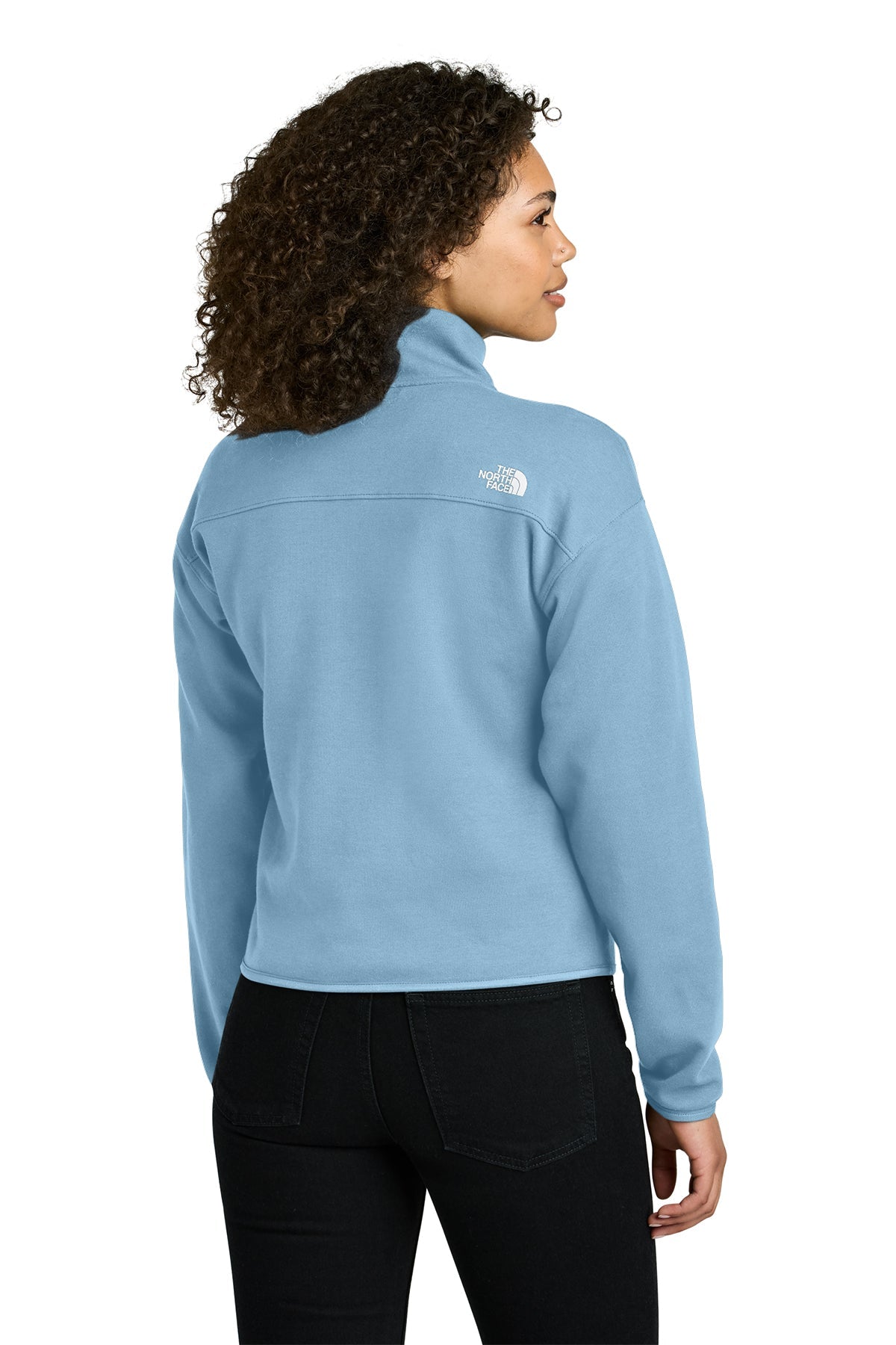 The North Face Womens Double-Knit 1/2-Zip Custom Fleece, Steel Blue