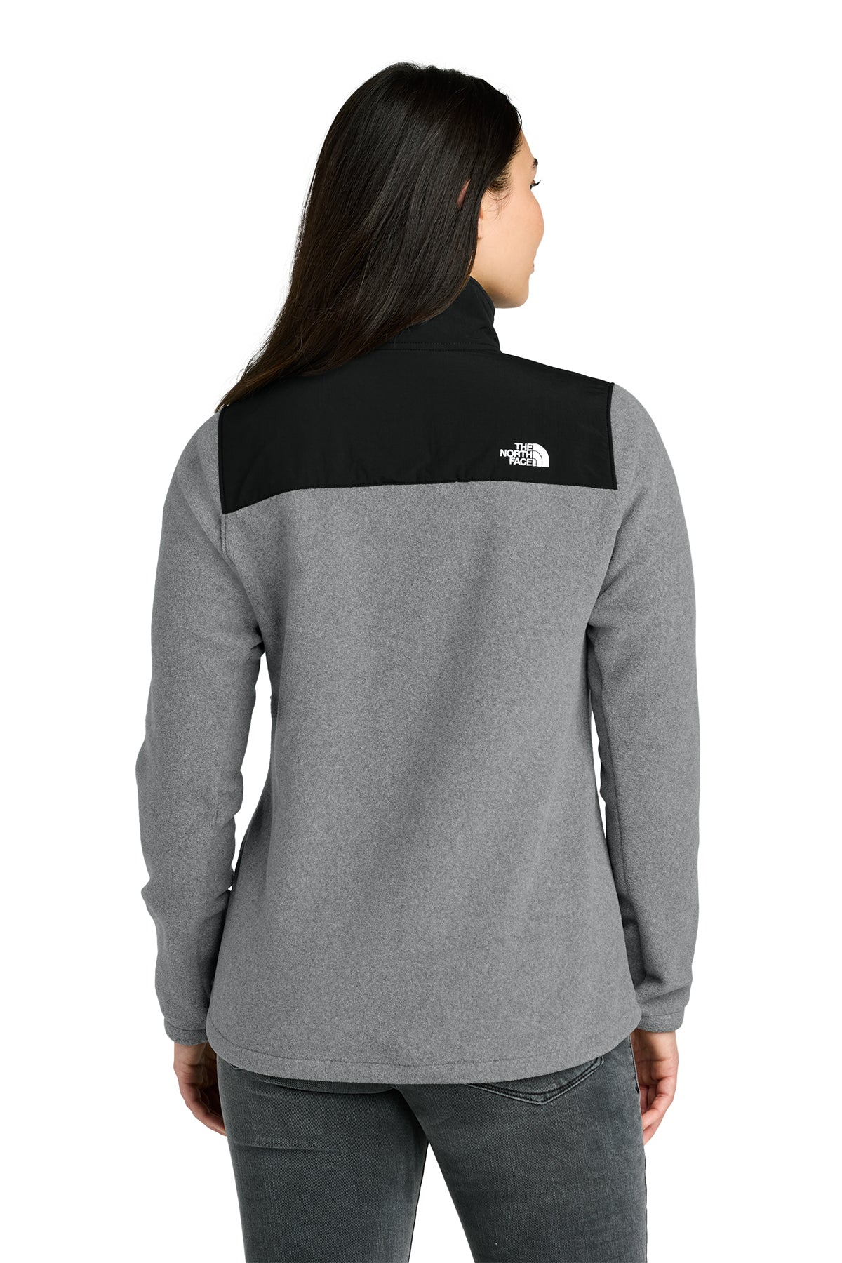The North Face Womens Highest Peak Full-Zip Fleece Custom Jackets, Medium Grey Heather