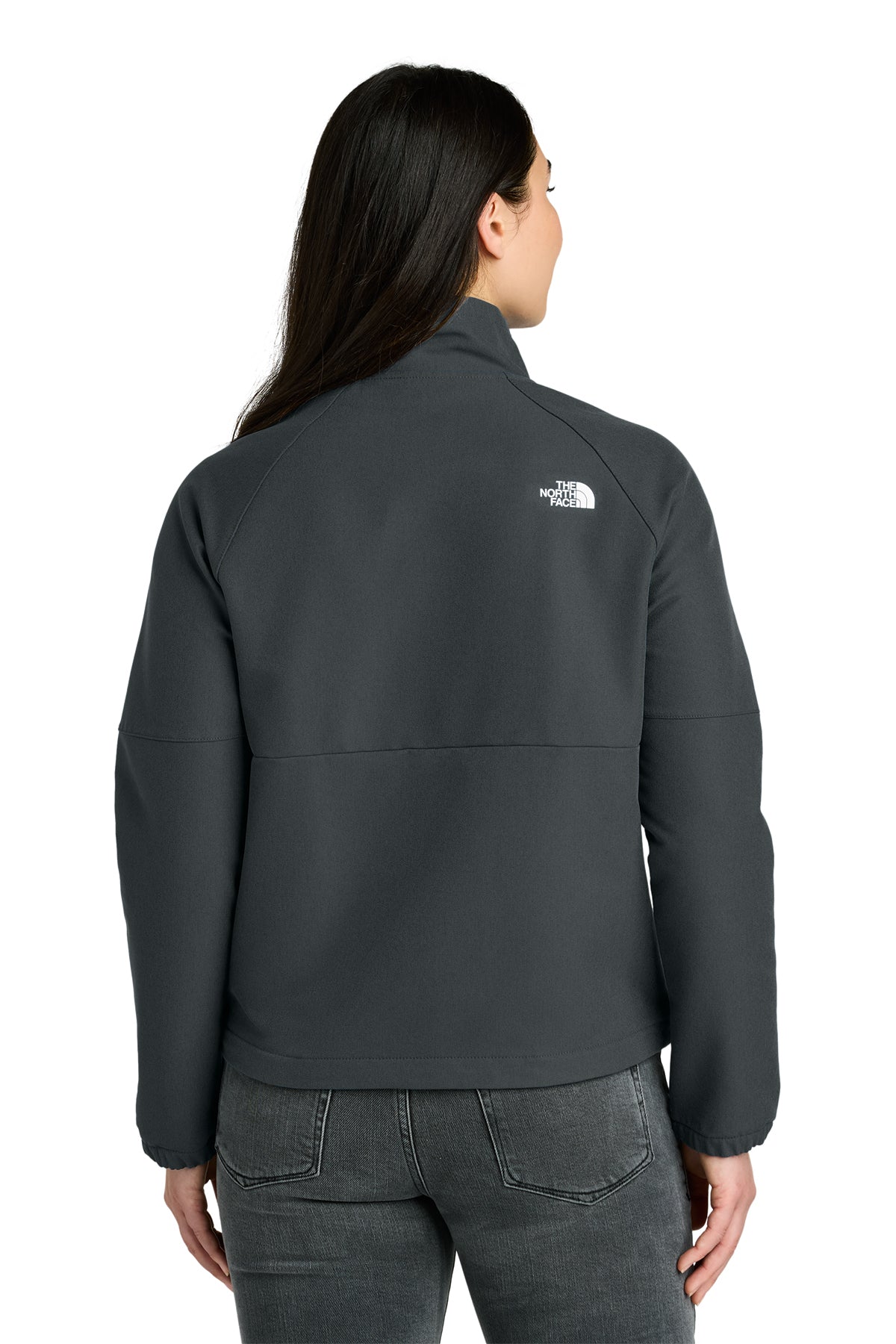 The North Face Womens Barr Lake Soft Shell Custom Jackets, Asphalt Grey Dark Heather