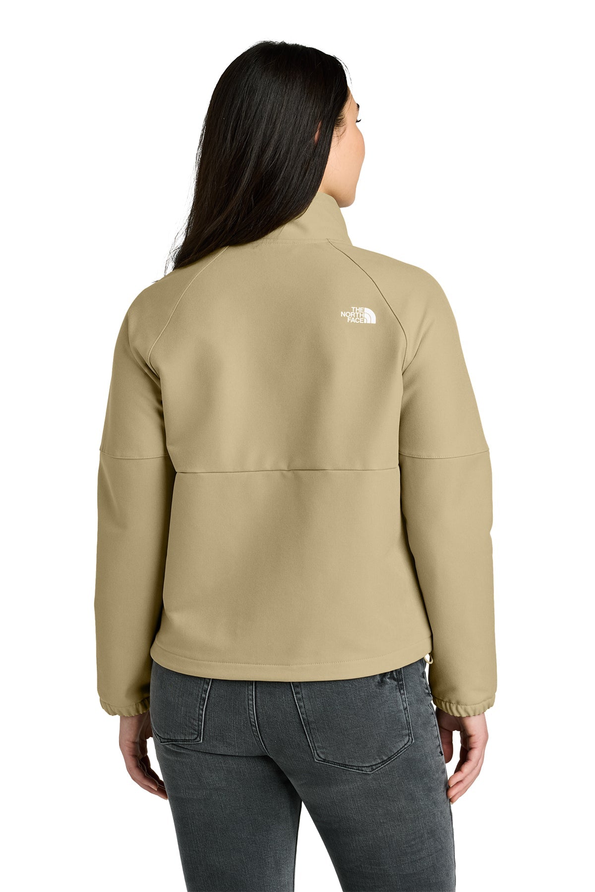 The North Face Womens Barr Lake Soft Shell Custom Jackets, Khaki Stone Dark Heather