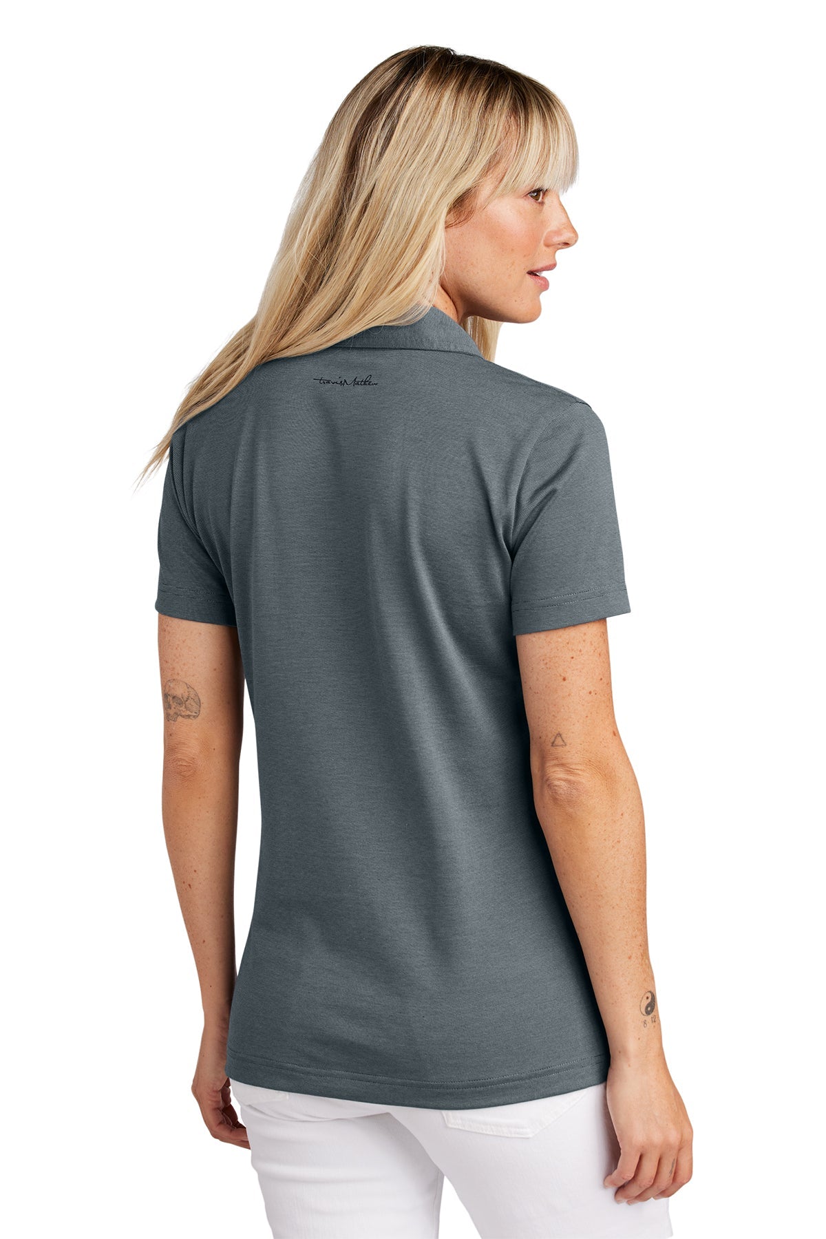 TravisMathew Ladies Sunnyvale Customized Polos, Blue Nights Heather