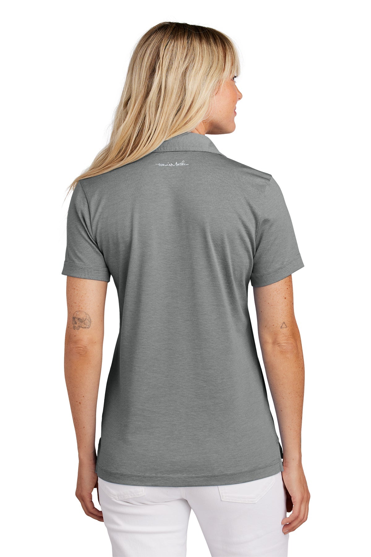 TravisMathew Ladies Sunnyvale Customized Polos, Dark Grey Heather