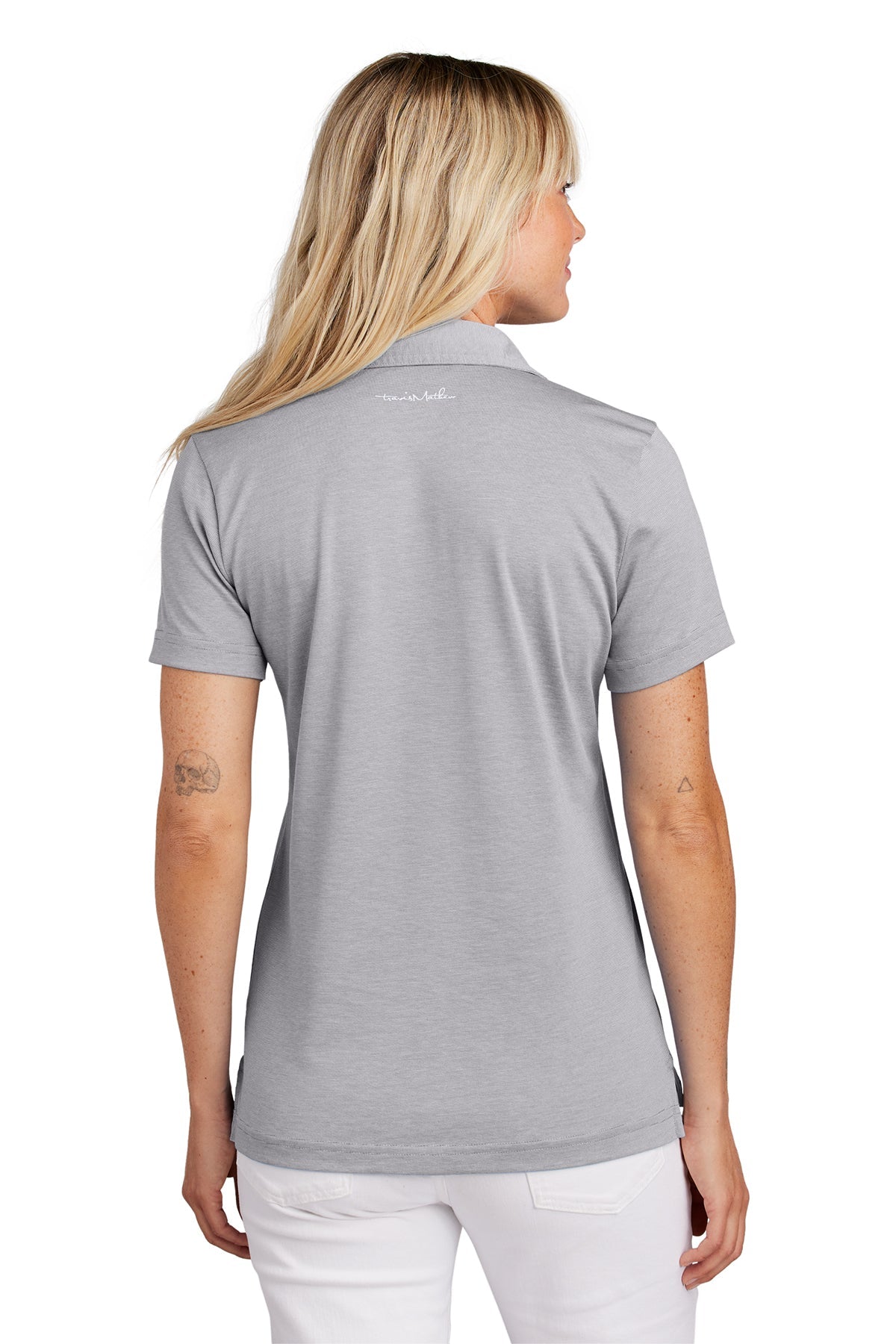 TravisMathew Ladies Sunnyvale Customized Polos, Light Grey Heather [Zura Bio]