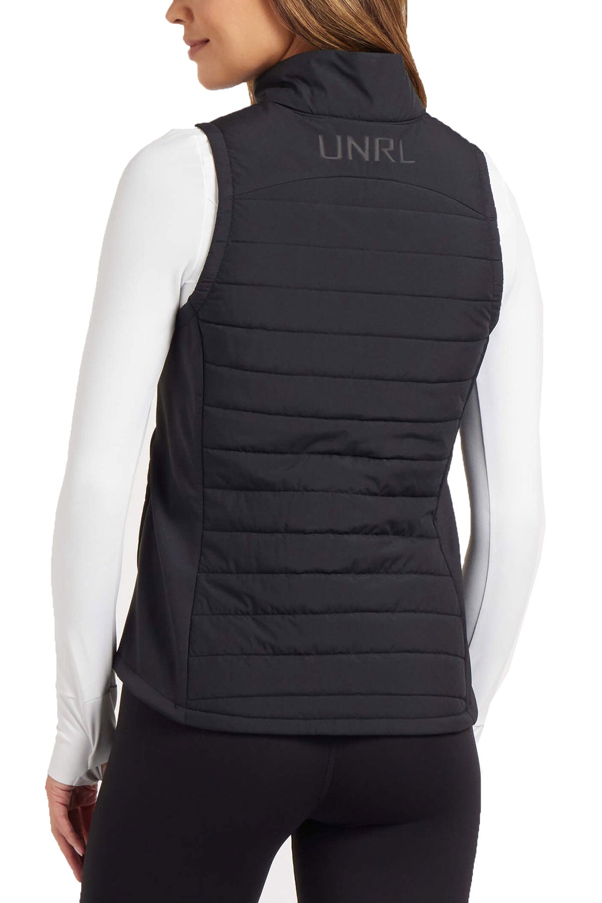 UNRL Womens Vancouver Quilted Custom Vests, Black [Executive Construction]
