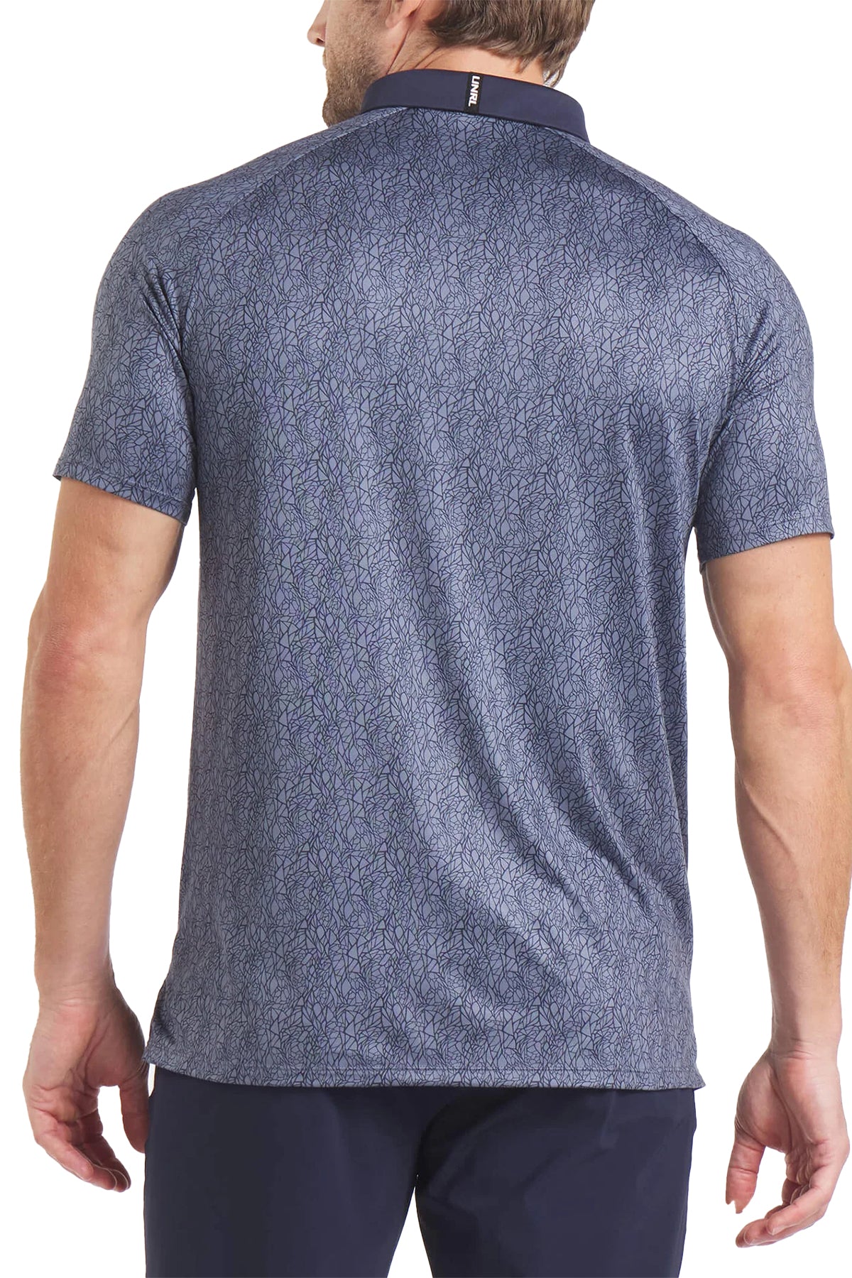 UNRL Abstract Custom Polos, Mid Navy