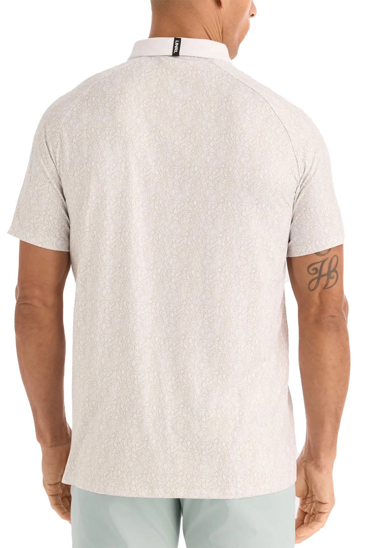 UNRL Abstract Custom Polos, White Sand