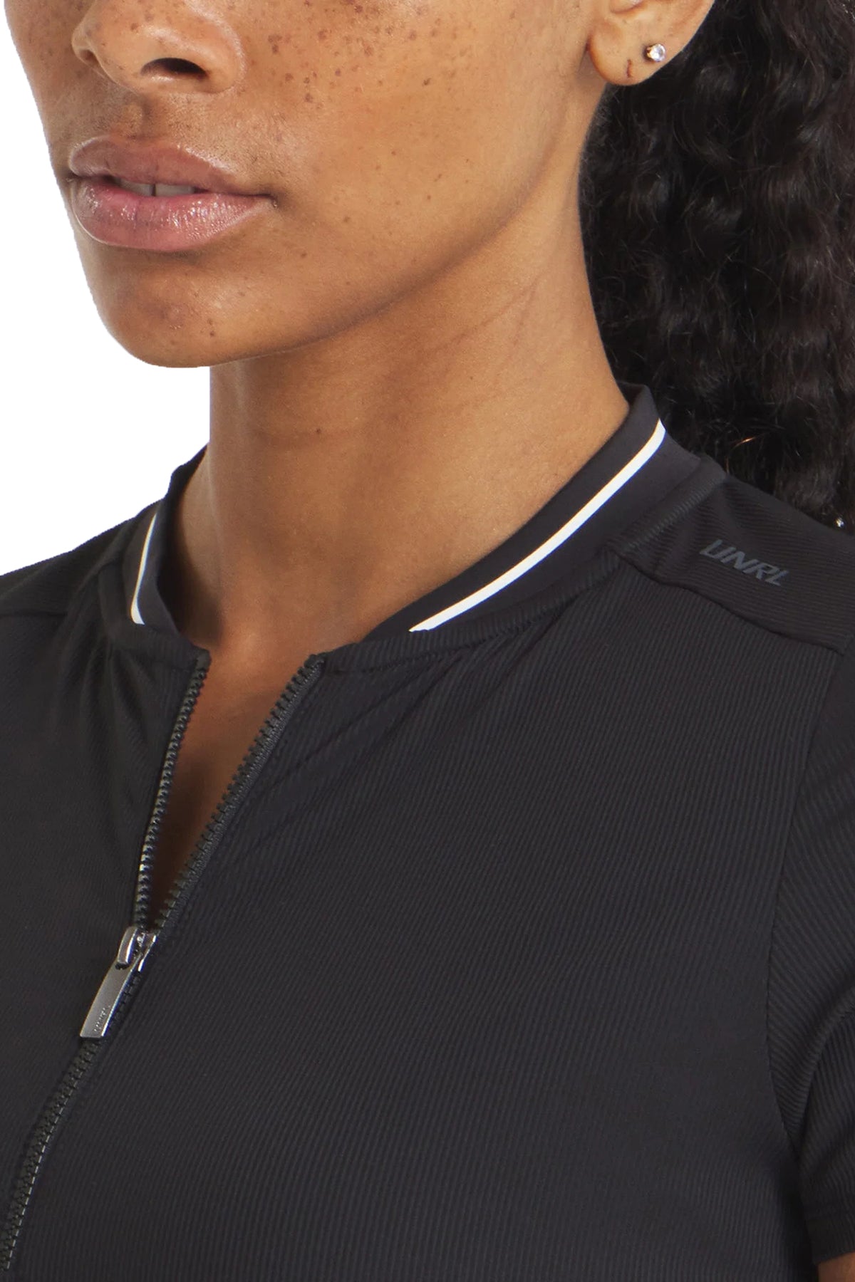 UNRL Womens Amelia Short Sleeve Custom Polos, Black