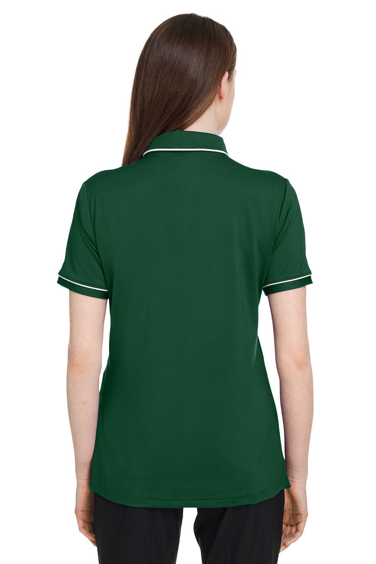 Under Armour Ladies Tipped Teams Performance Branded Polos, Forest Green