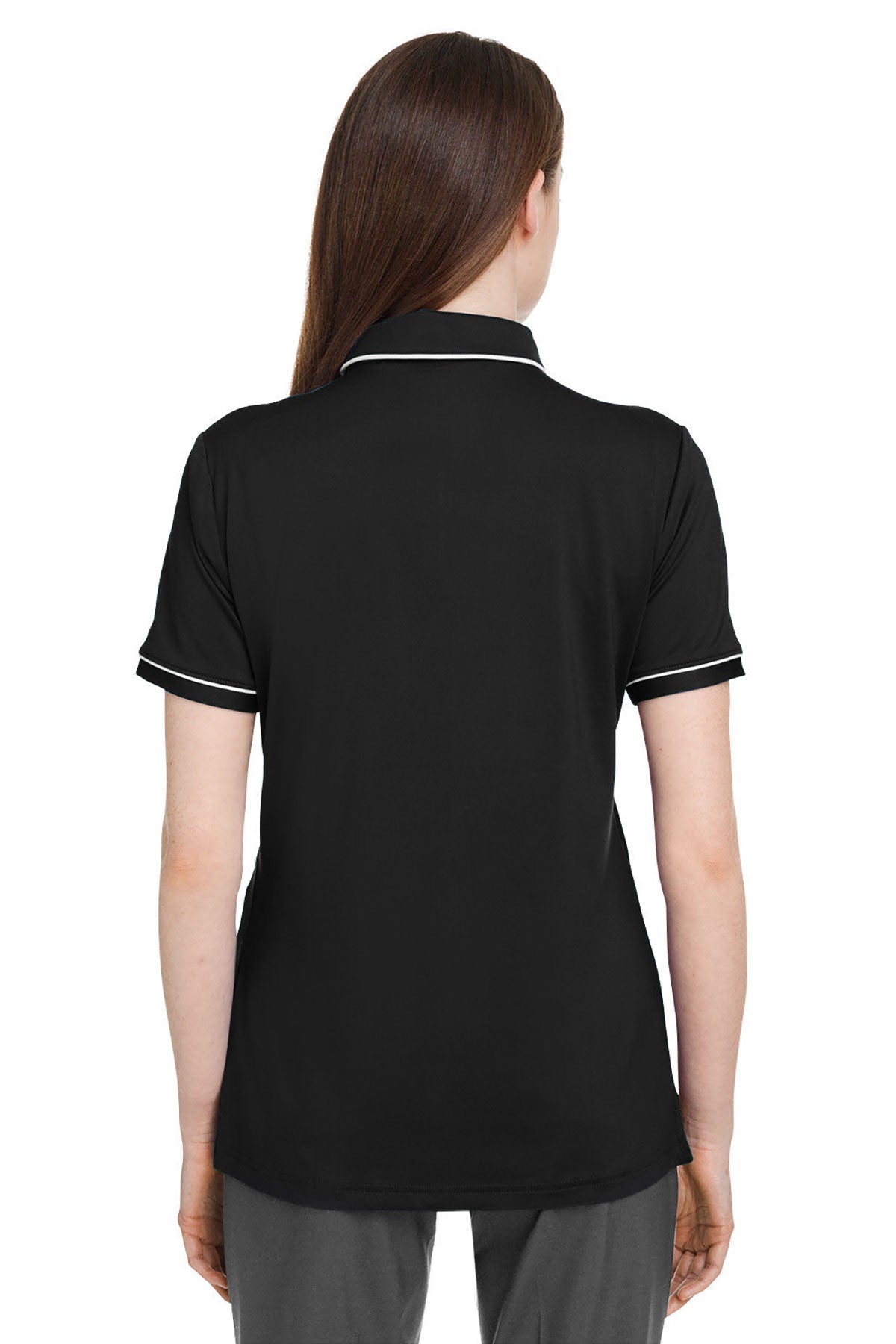 Under Armour Ladies Tipped Teams Performance Customized Polos, Black