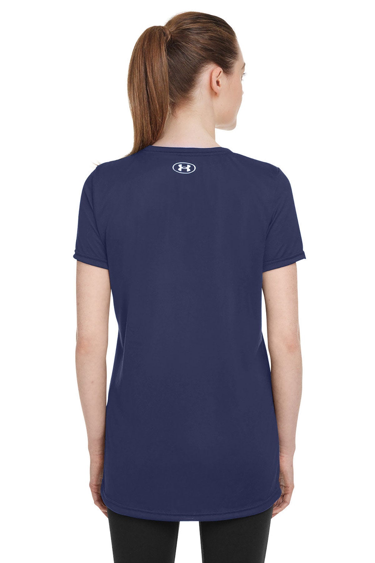 Under Armour Ladies Tech Branded T-Shirts, Navy
