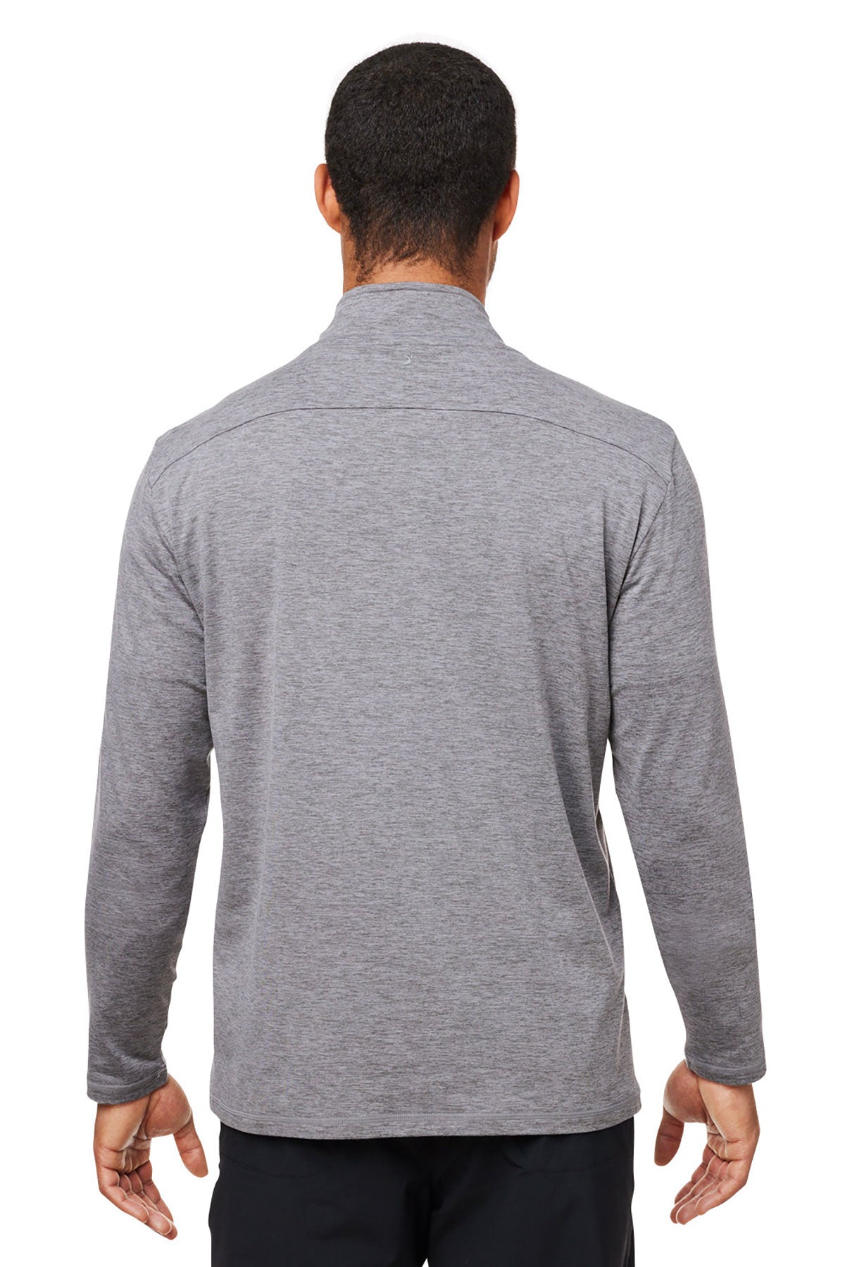 Glyder Men's Marbled Jersey Fairway Custom Quarter-Zips, Ash Grey Marble