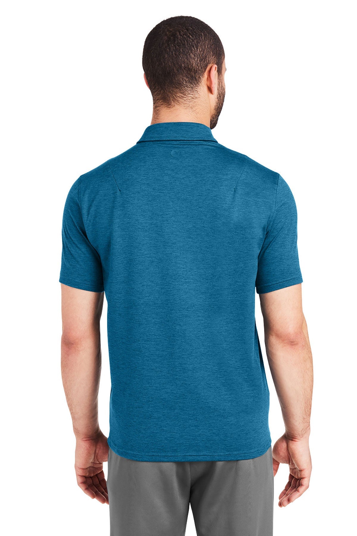 Glyder Mens Marbled Fairway Custom Polos, Moroccan Blue