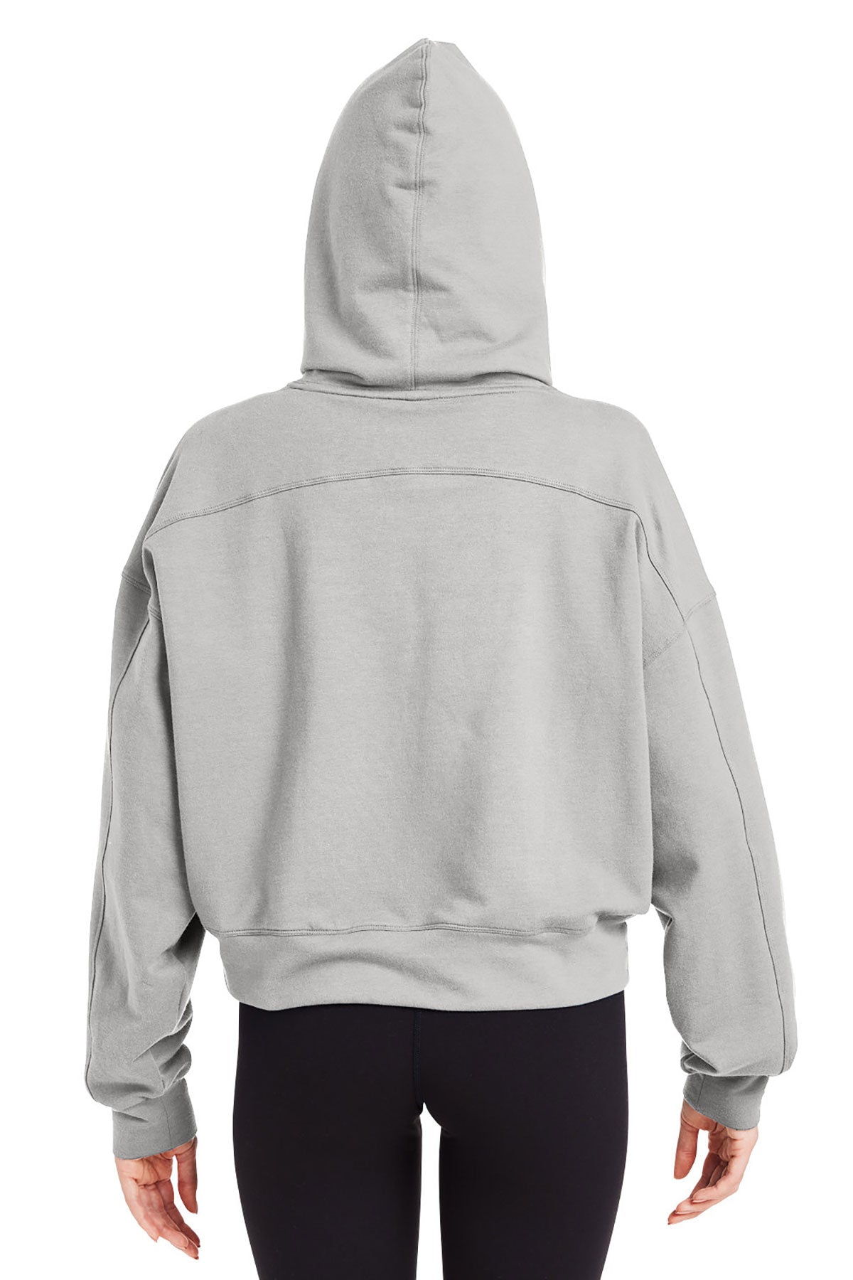 Glyder Ladies Vintage Oversized Cropped Hooded Custom Sweatshirts, Ash Grey