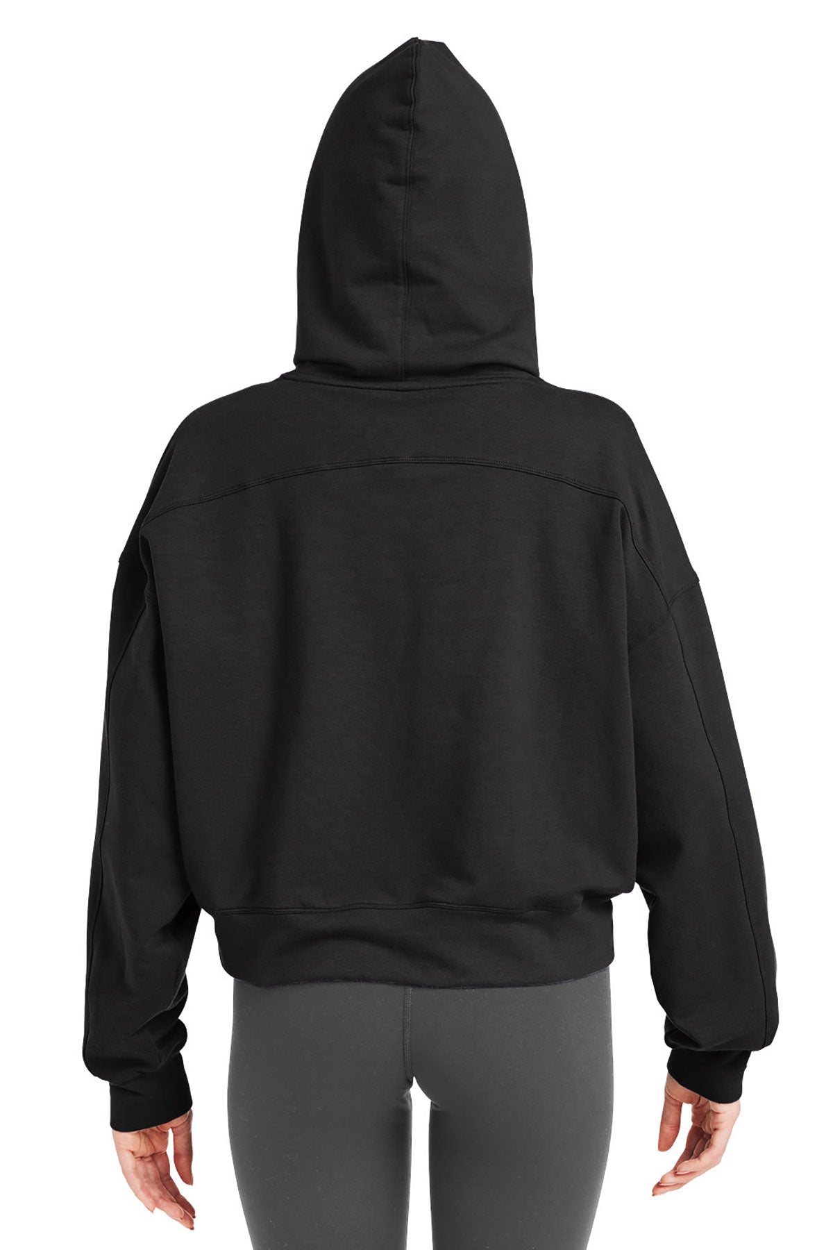 Glyder Ladies Vintage Oversized Cropped Hooded Custom Sweatshirts, Black