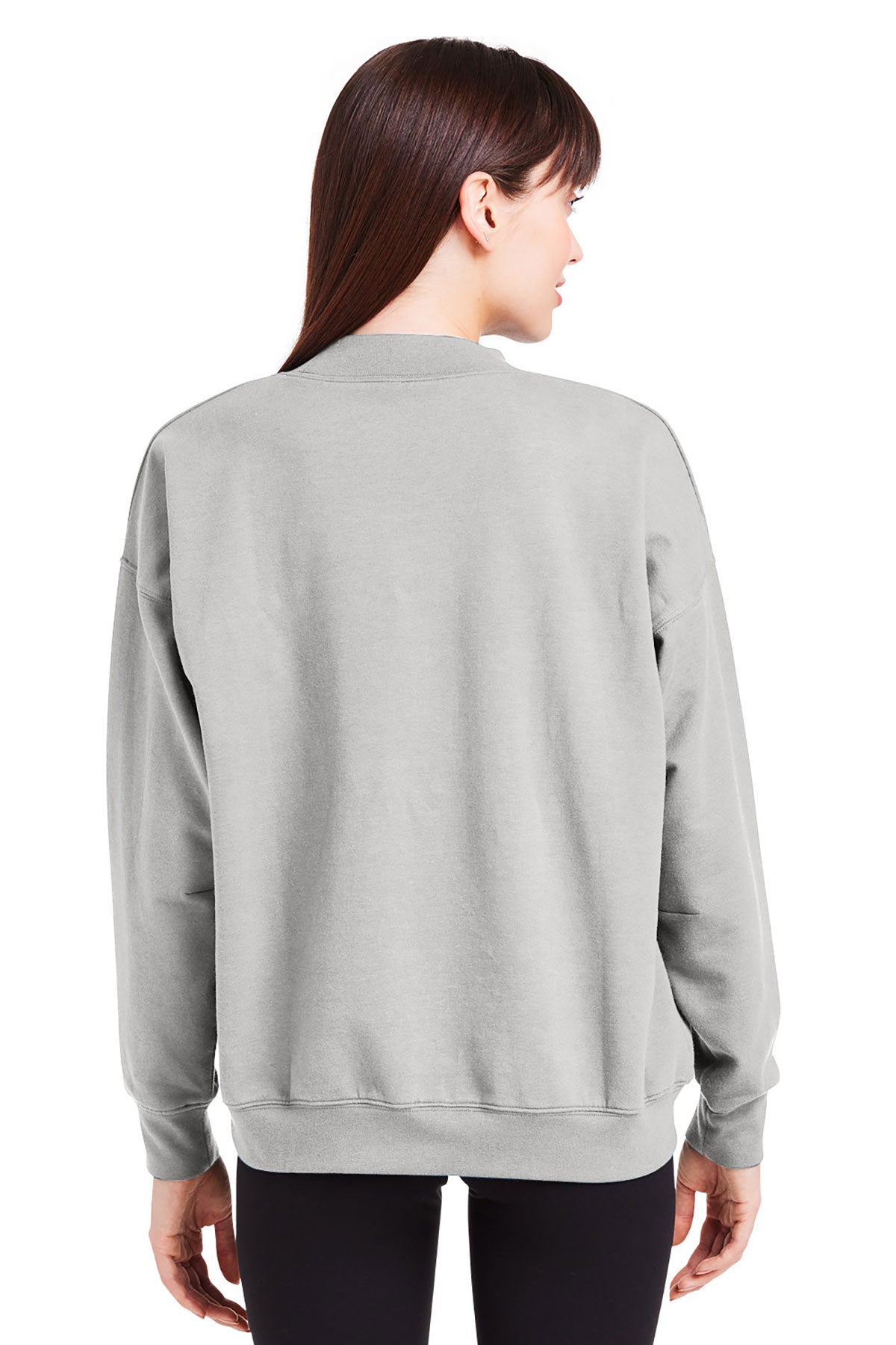 Glyder Ladies Vintage Oversized Crew Custom Pullovers, Ash Grey
