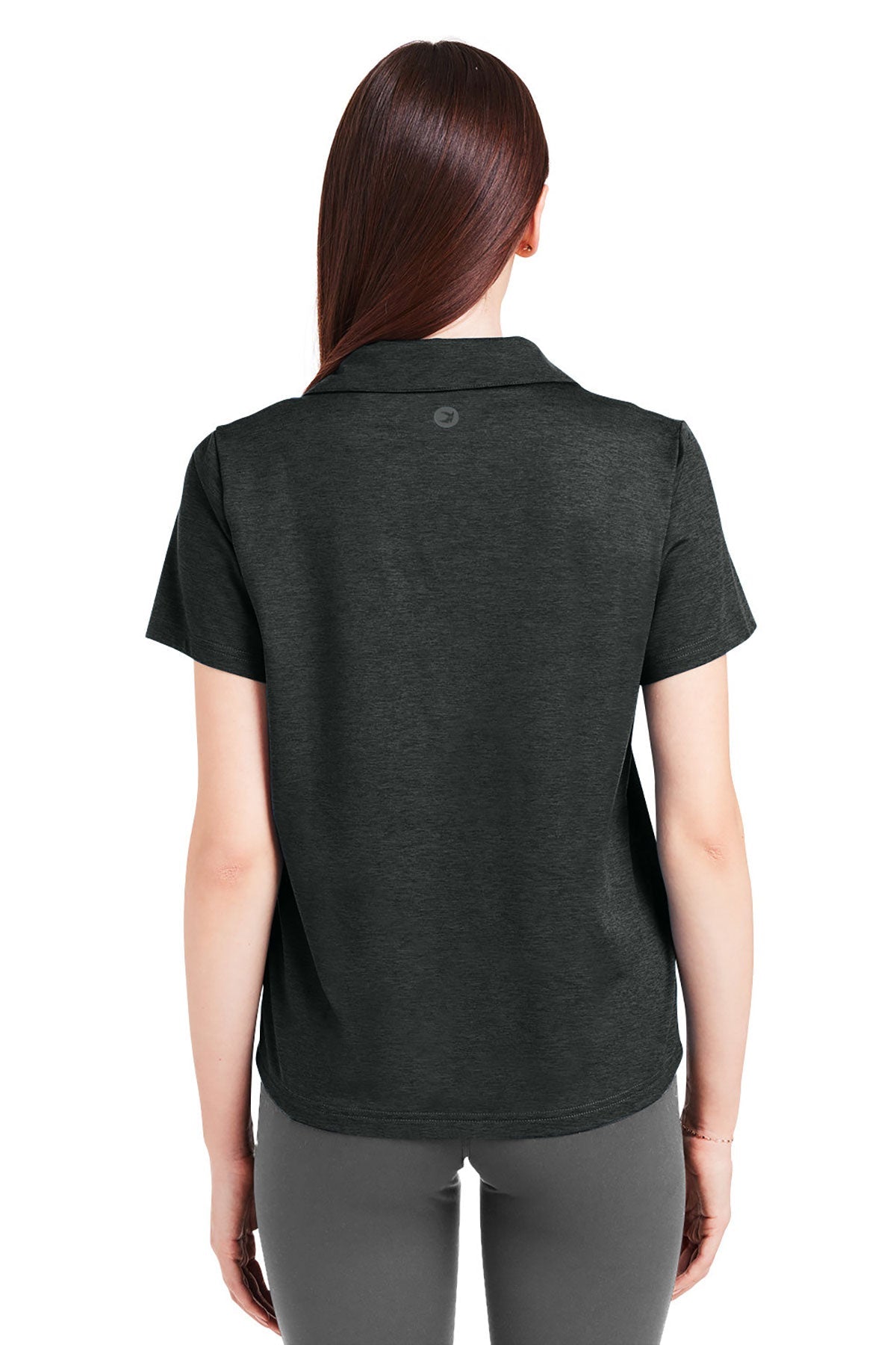 Glyder Ladies Marbled Fairway Custom Polos, Black