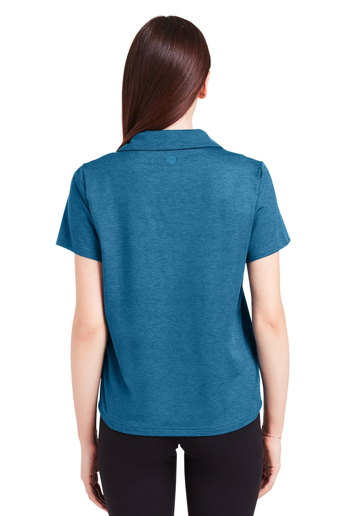 Glyder Ladies Marbled Fairway Custom Polos, Moroccan Blue