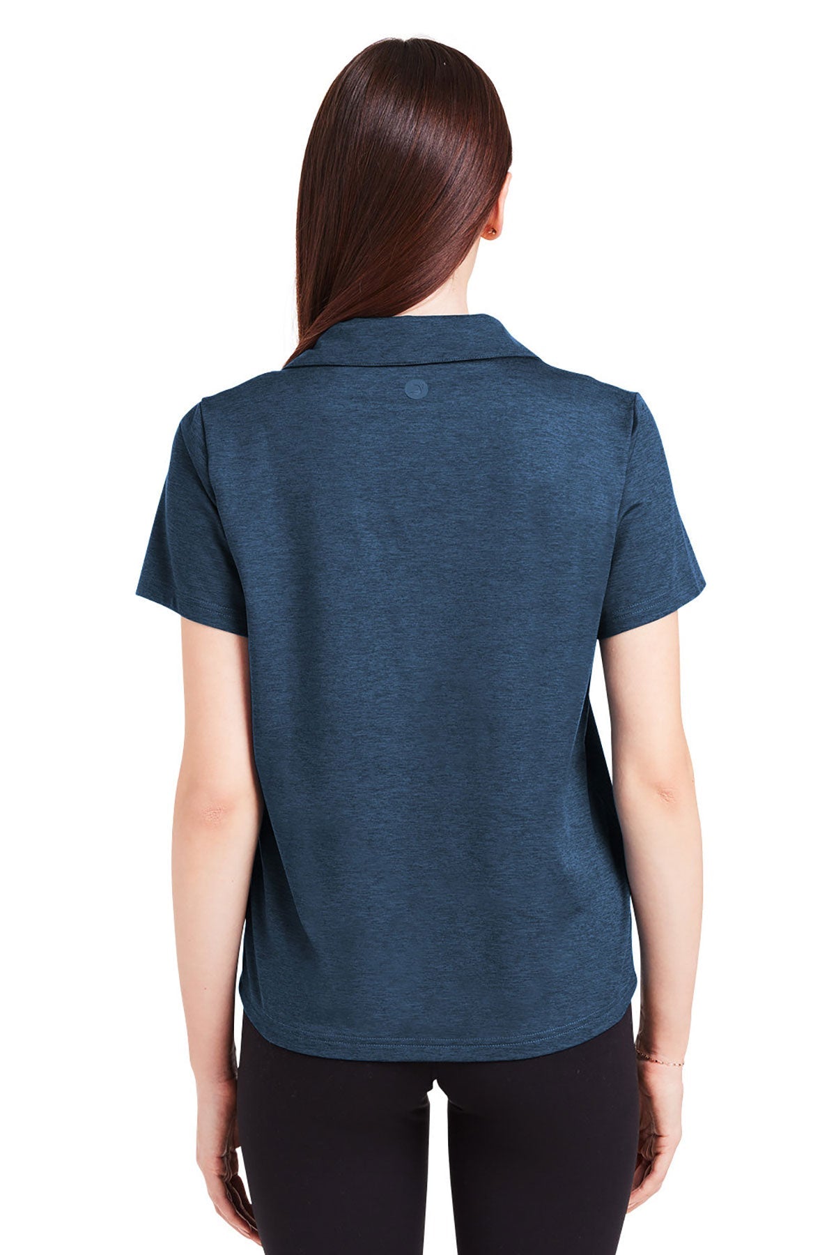 Glyder Ladies Marbled Fairway Custom Polos, Navy