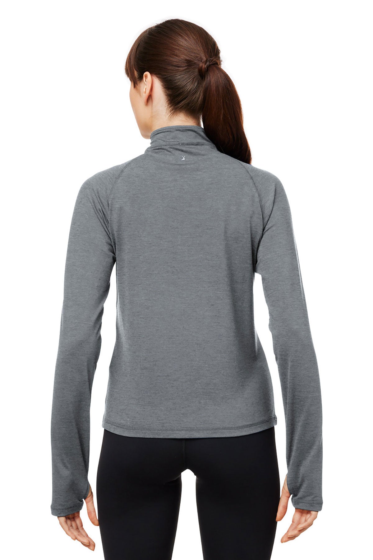 Glyder Ladies Marbled Jersey Fairway Custom Quarter-Zips, Carbon Marble