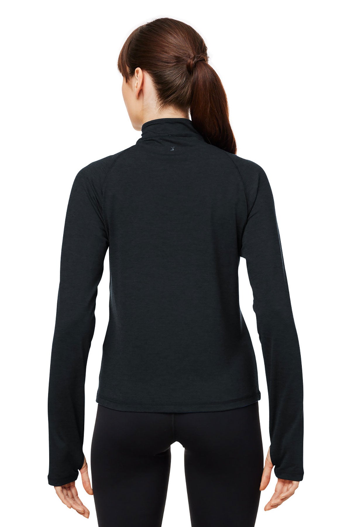Glyder Ladies Marbled Jersey Fairway Custom Quarter-Zips, Black Marble