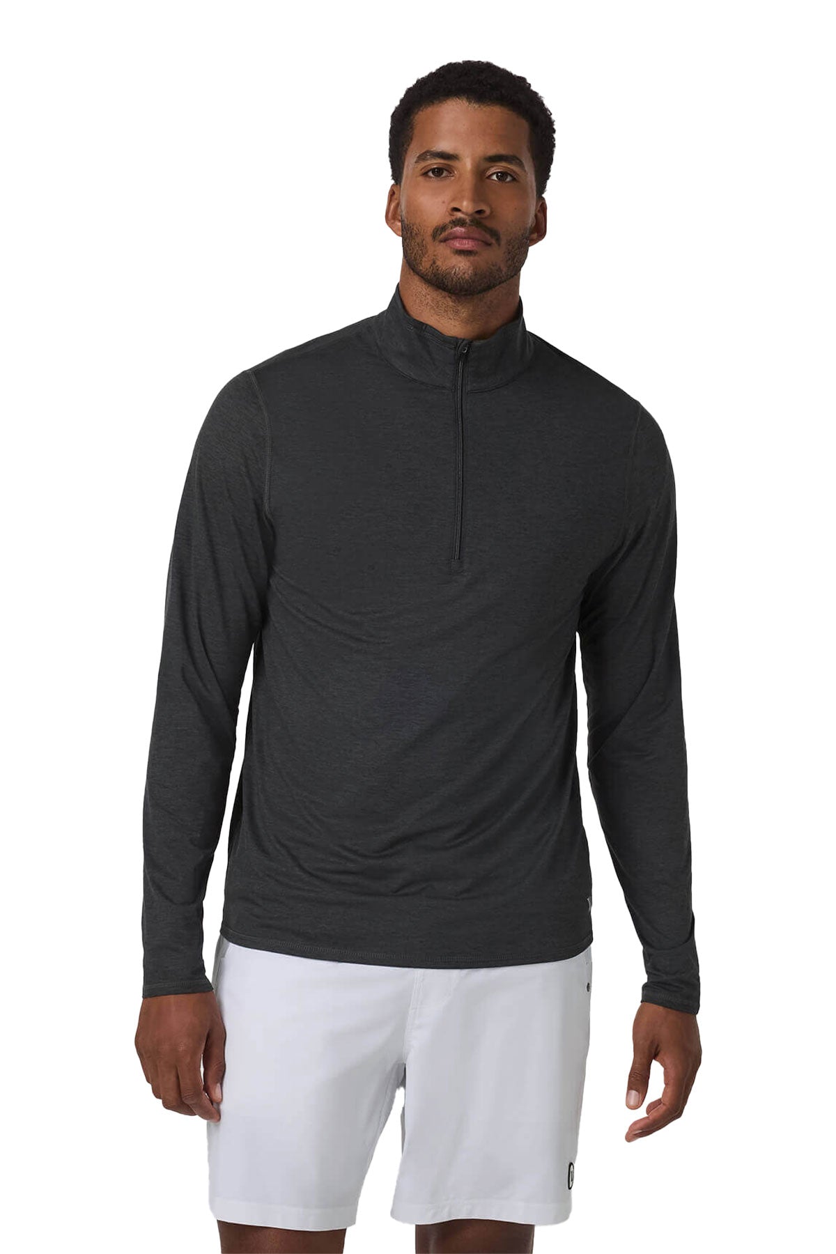 Vuori Men's 2.0 Ease Performance Custom 1/2 Zips, Light Heather Grey [Sherpa LLC]