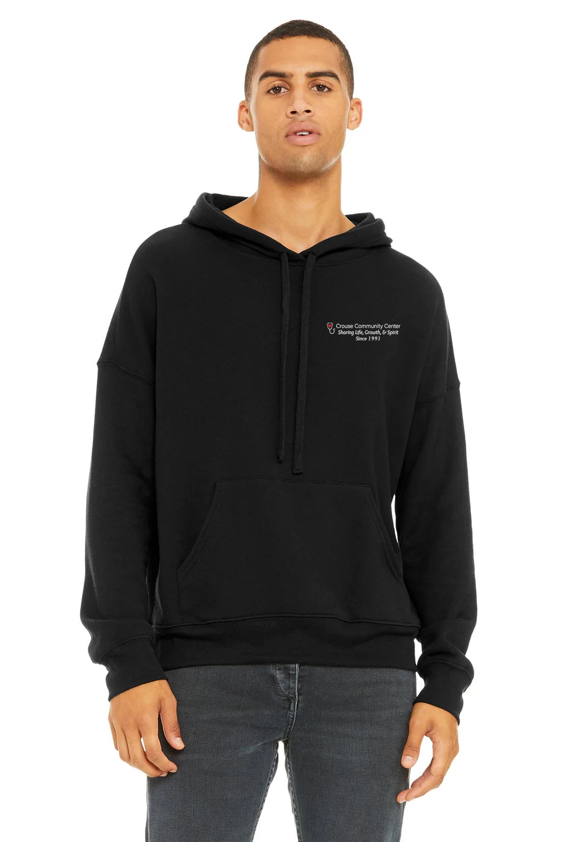 Bella Canvas Unisex Sponge Fleece Hoodie, Black [Crouse Community Center, Inc.]