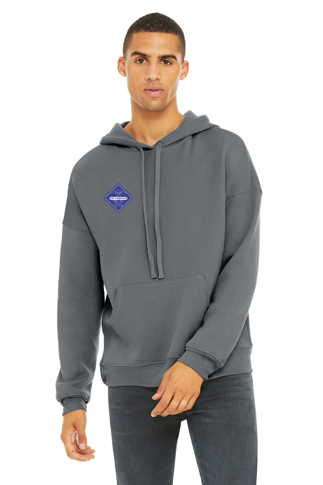Bella Canvas Unisex Sponge Fleece Hoodie, Storm [Blue Ridge Axe]