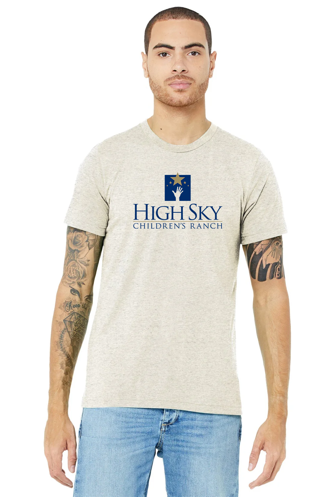 Bella Canvas Unisex Triblend T-Shirt, Oatmeal [High Sky Children's Ranch]