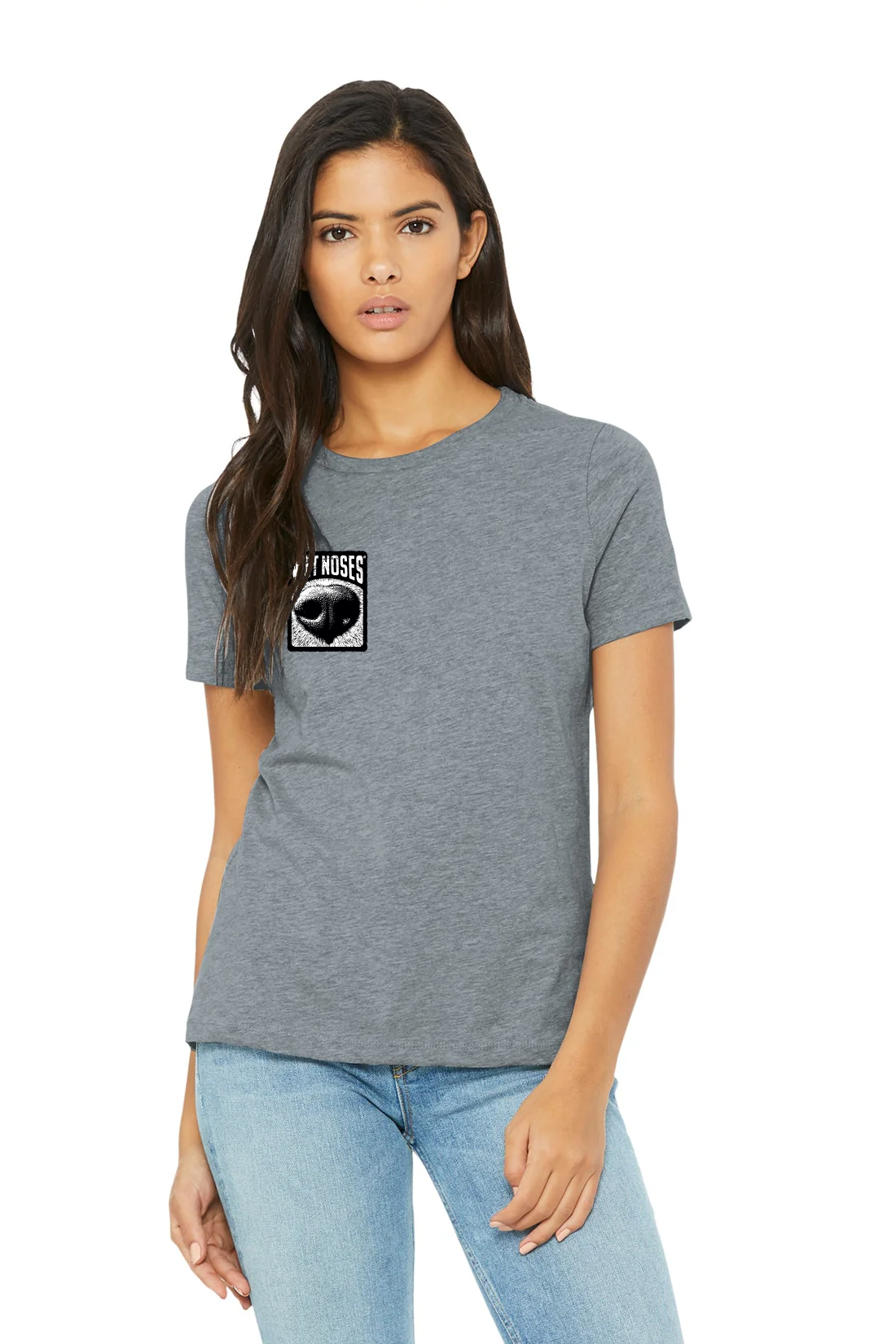 Bella Canvas Womens Relaxed T-Shirt, Athletic Heather [Wet Noses Natural Dog Treat Company, LLC.]