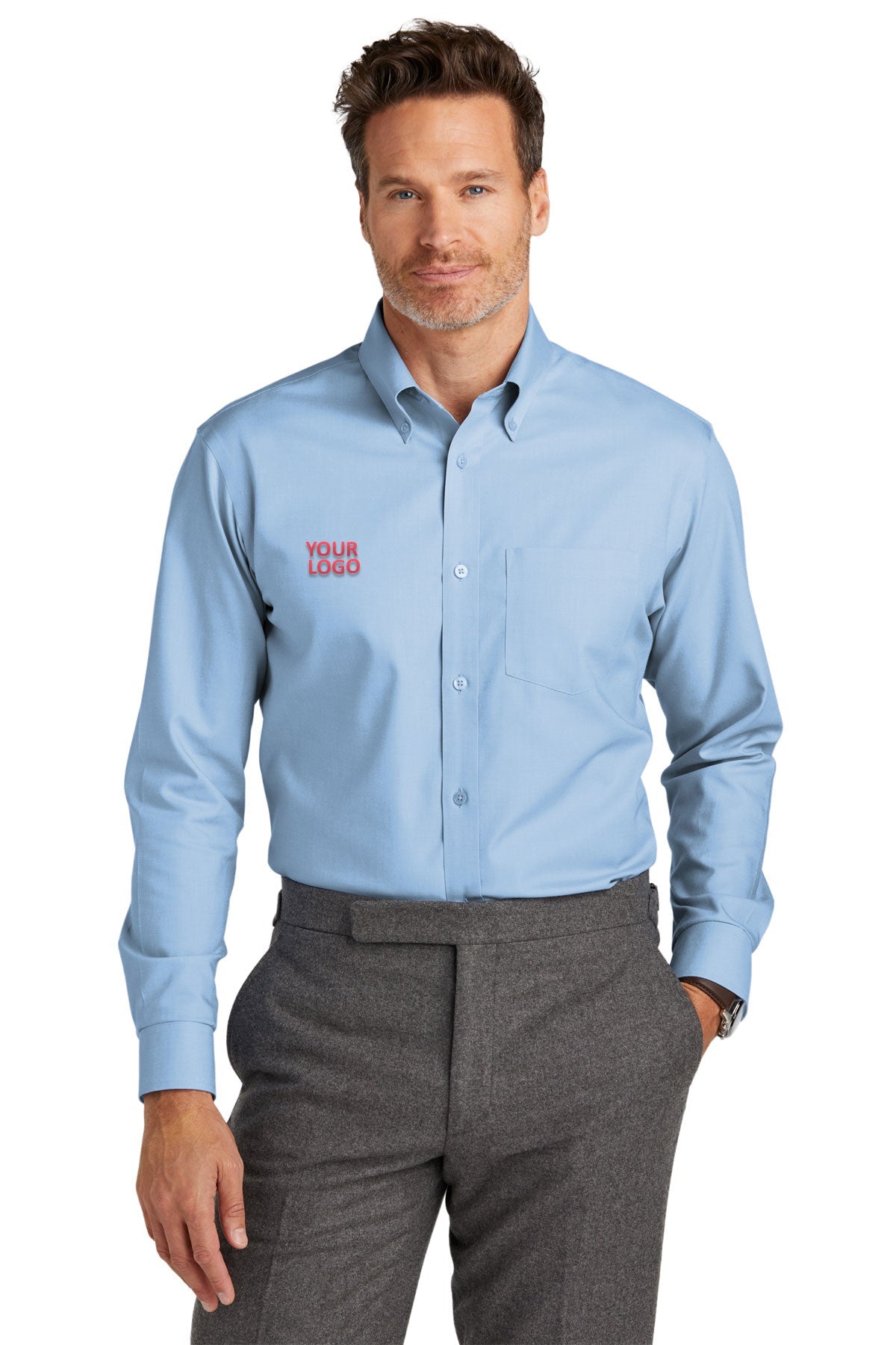 Brooks Brothers Newport Blue TBB18002 custom work shirts