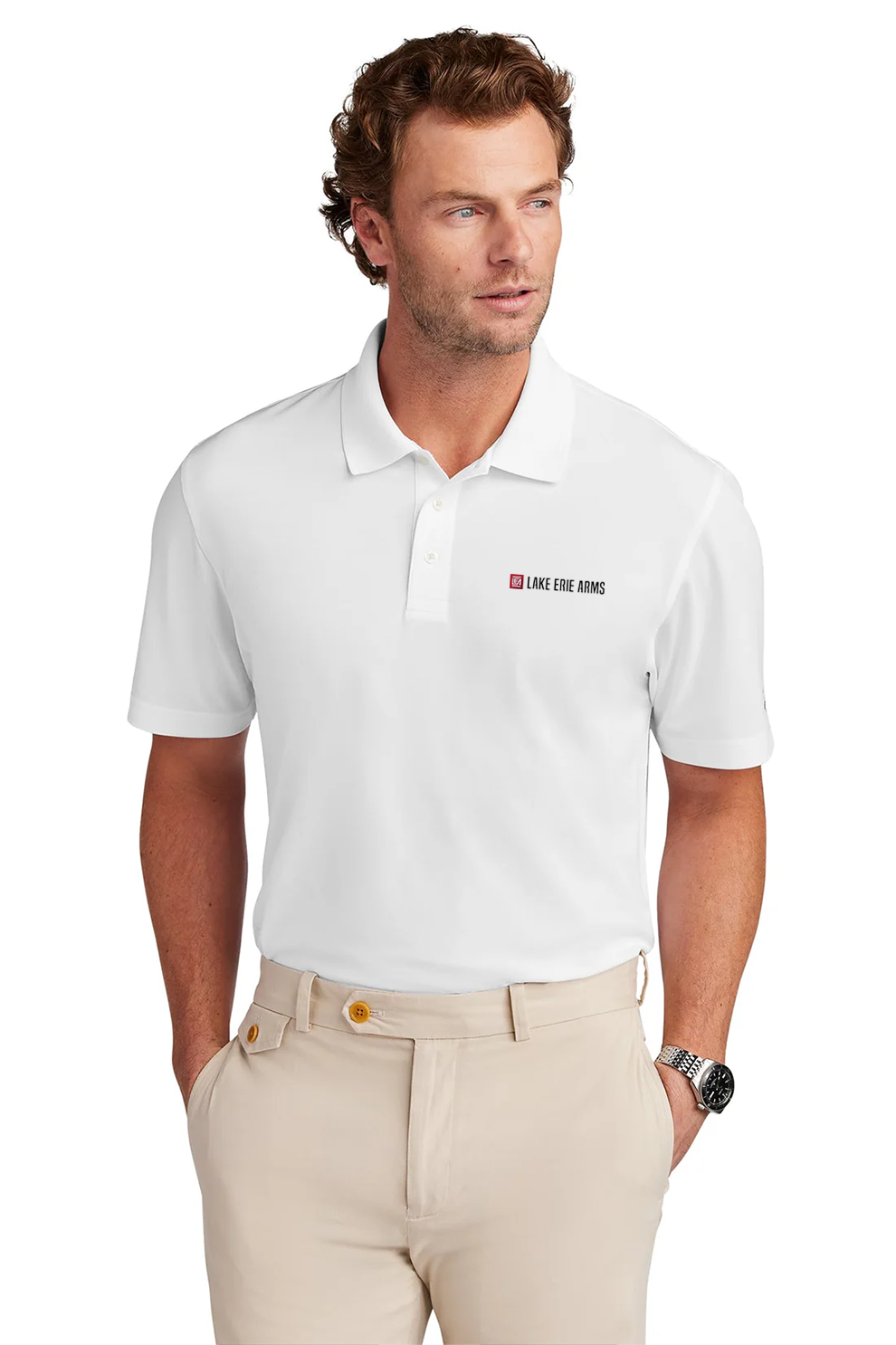 Brooks Brothers Mesh Pique Performance Polo, White [Lake Erie Arms]