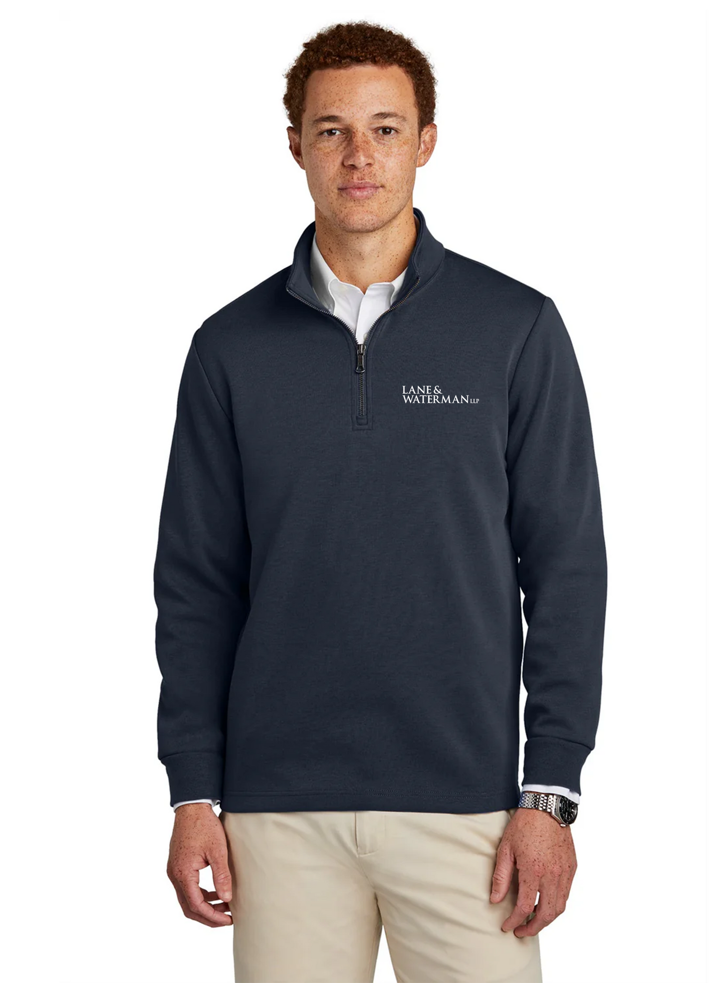 Brooks Brothers Double-Knit 1/4-Zip, Night Navy [Lane & Waterman]