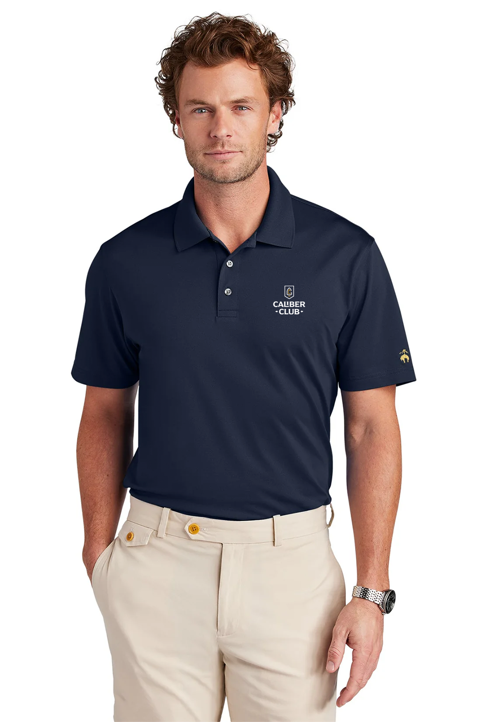 Brooks Brothers Mesh Pique Performance Polo, Navy Blazer [Lake Erie Arms]