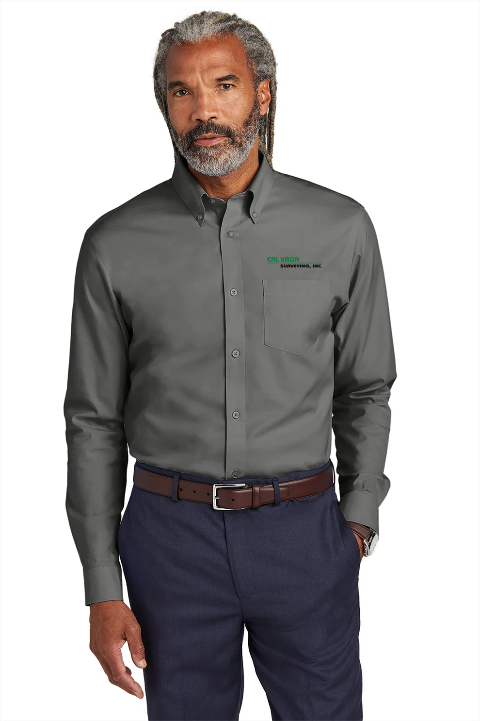 Brooks Brothers Wrinkle-Free Stretch Pinpoint Shirt, Deep Black [Calvada Surveying Inc]