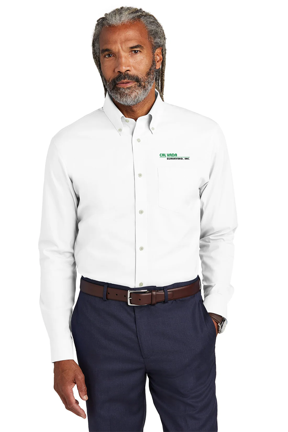 Brooks Brothers Wrinkle-Free Stretch Pinpoint Shirt, White [Calvada Surveying Inc]