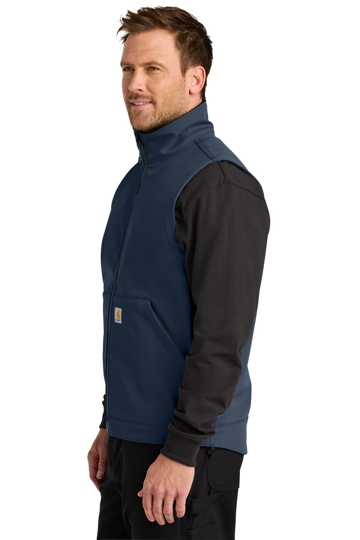Carhartt Rain Defender Soft Shell Custom Vests, Navy