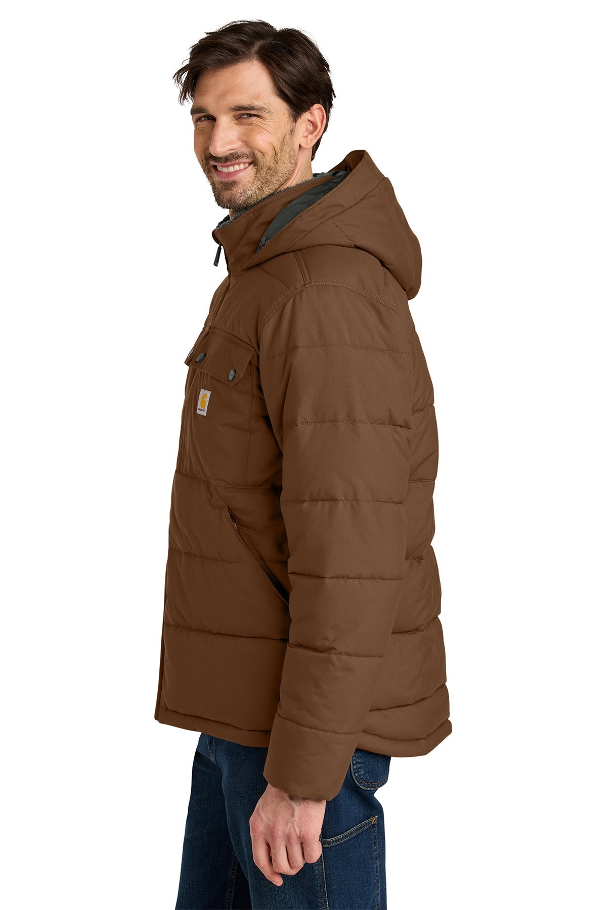 Carhartt Montana Insulated Hooded Custom Jackets, Red Duck Brown