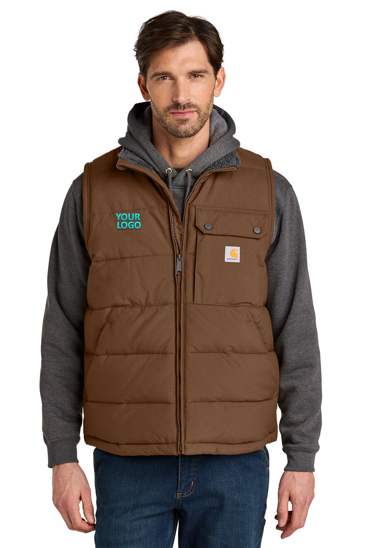 Carhartt Red Duck Brown CT105475 company logo jackets