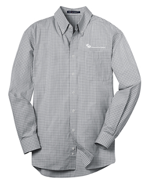 Port Authority Plaid Easy Care Shirt, Charcoal [CR Powered by Epiroc]