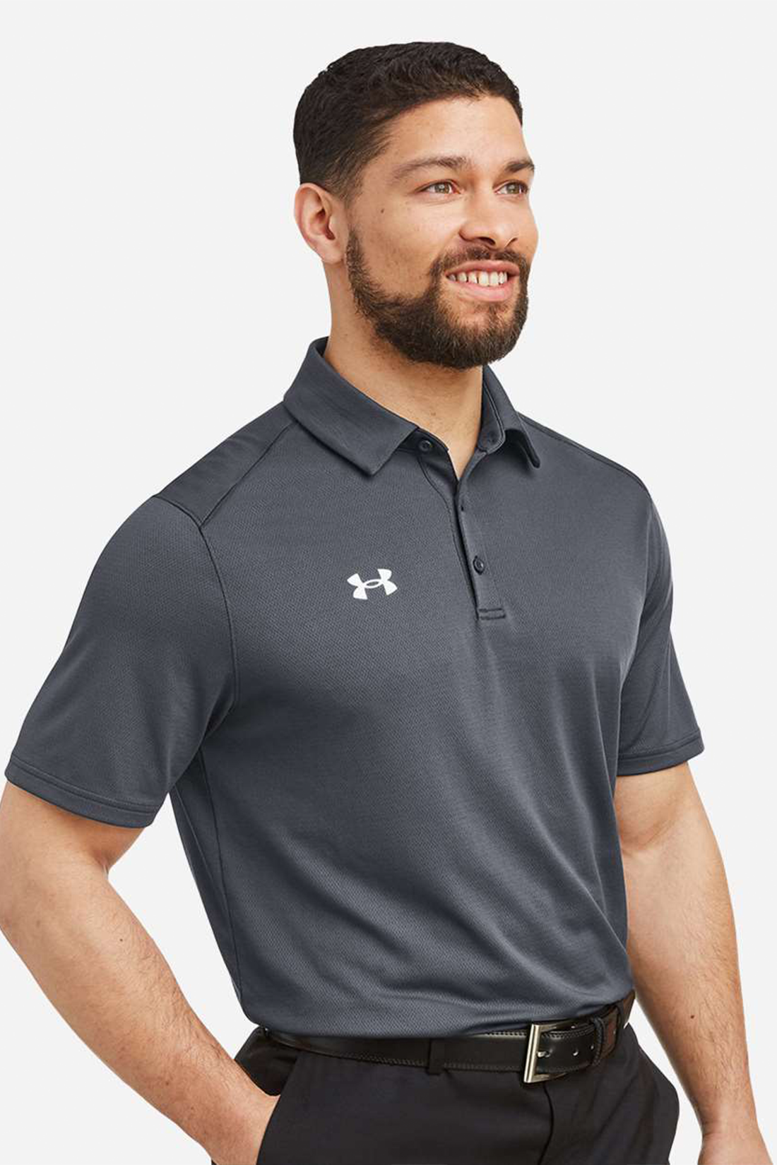Under Armour Men's Tech Custom Polos, CS Grey Light Heather [Lendware]