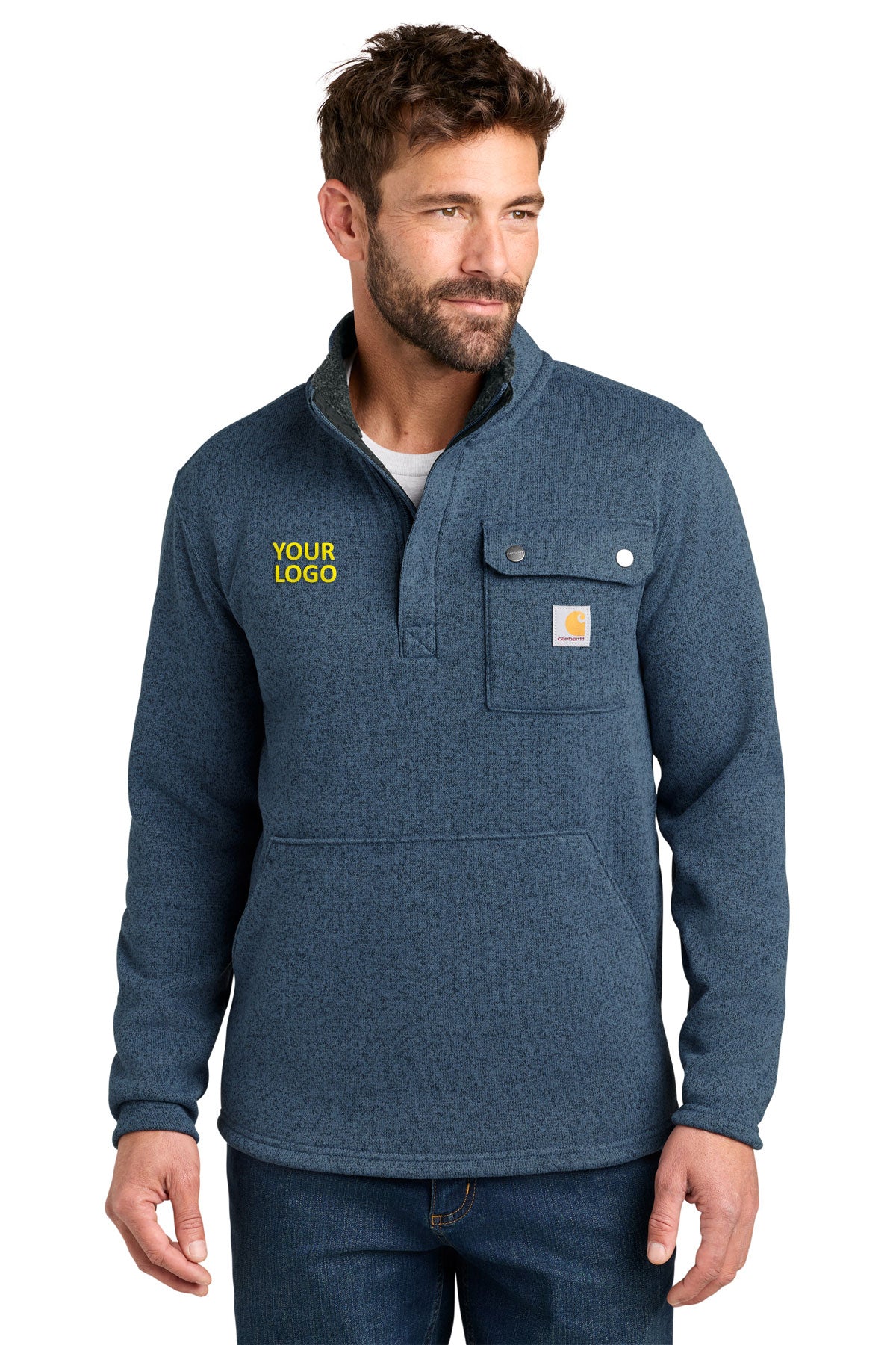 Carhartt Midweight Custom 1/4-Zip Sweater Fleece, Faded Navy
