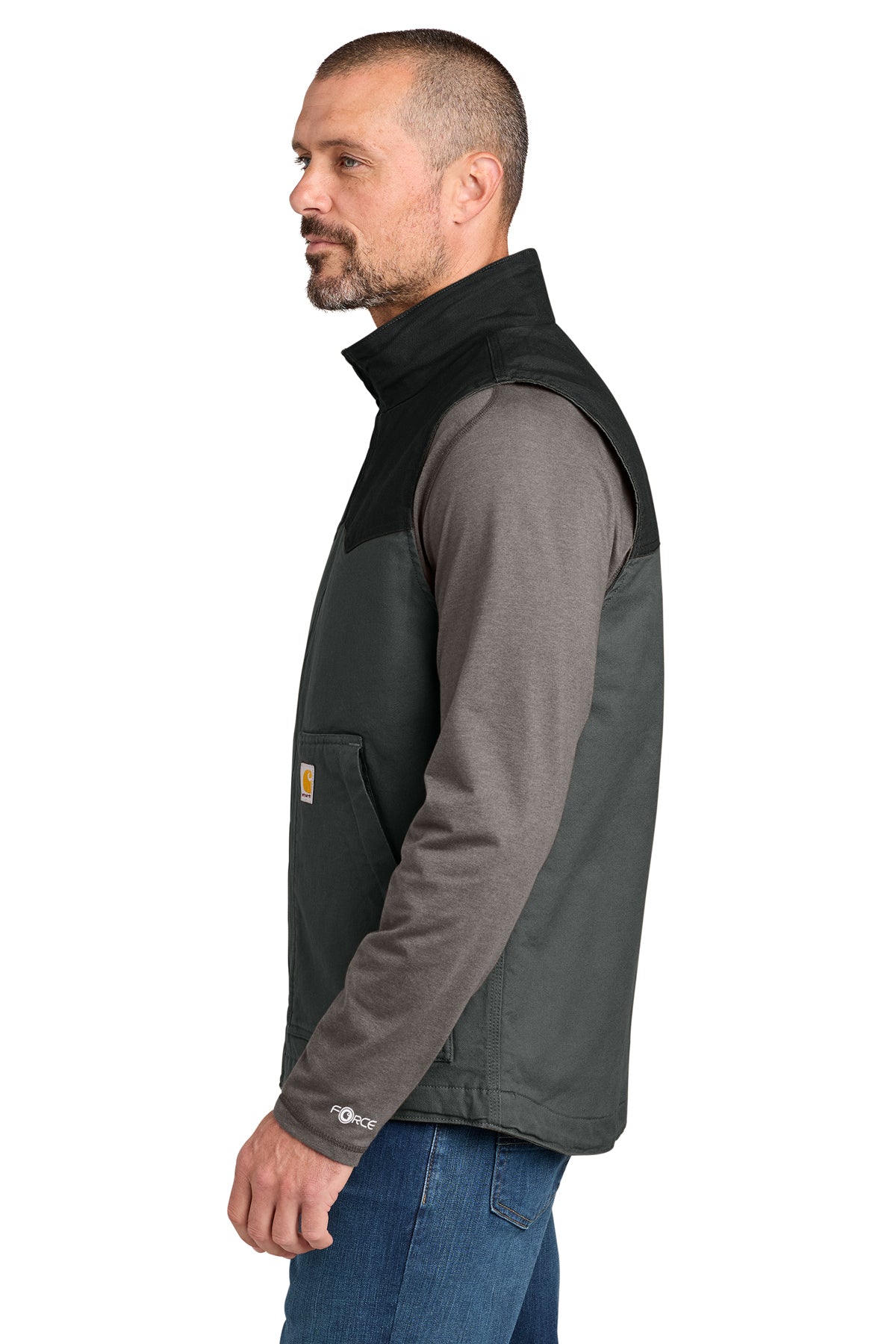Carhartt Montana Rugged Custom Flex Duck Vests, Black/ Shadow Grey
