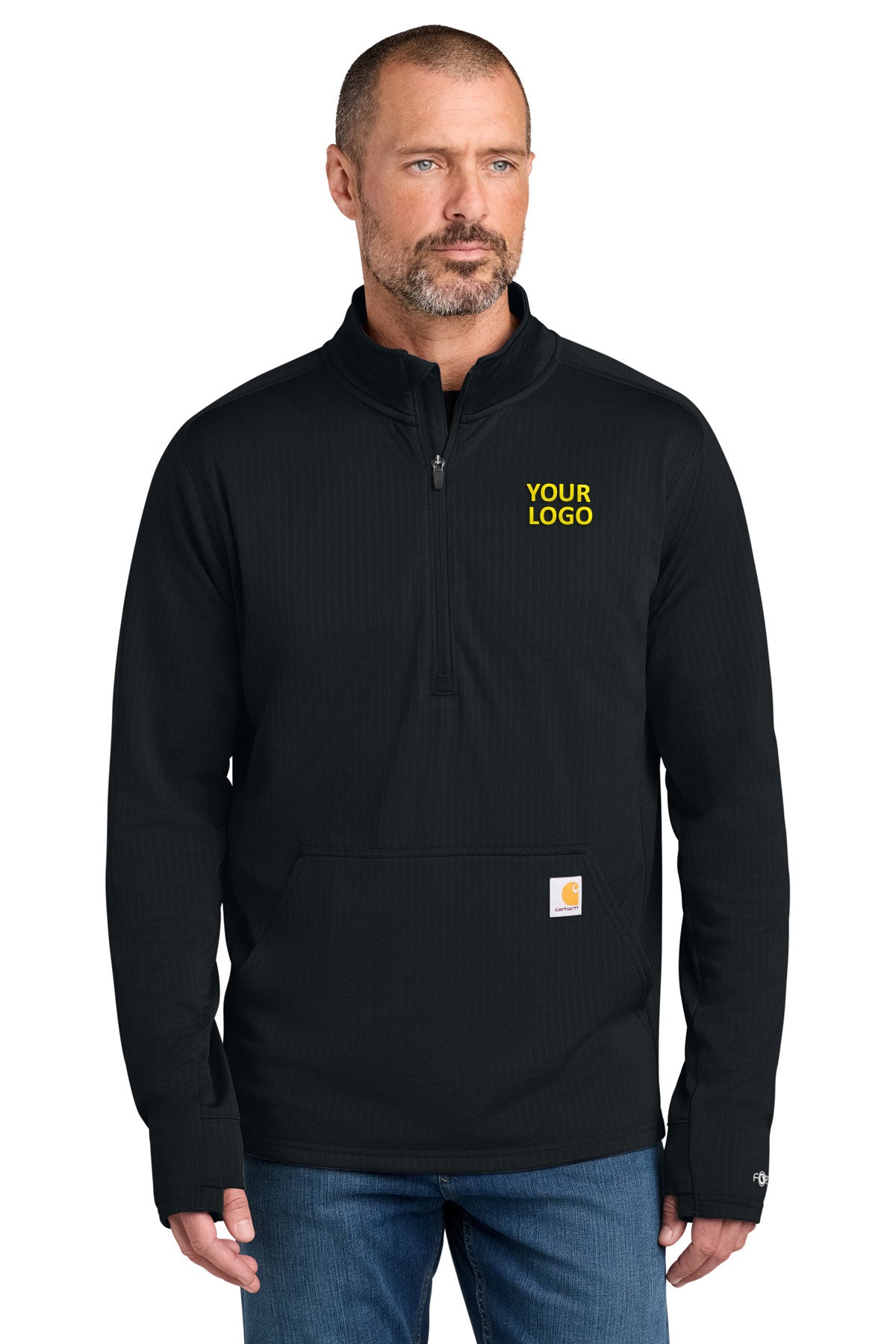 Carhartt Force Custom 1/2-Zip Grid Fleece, Black