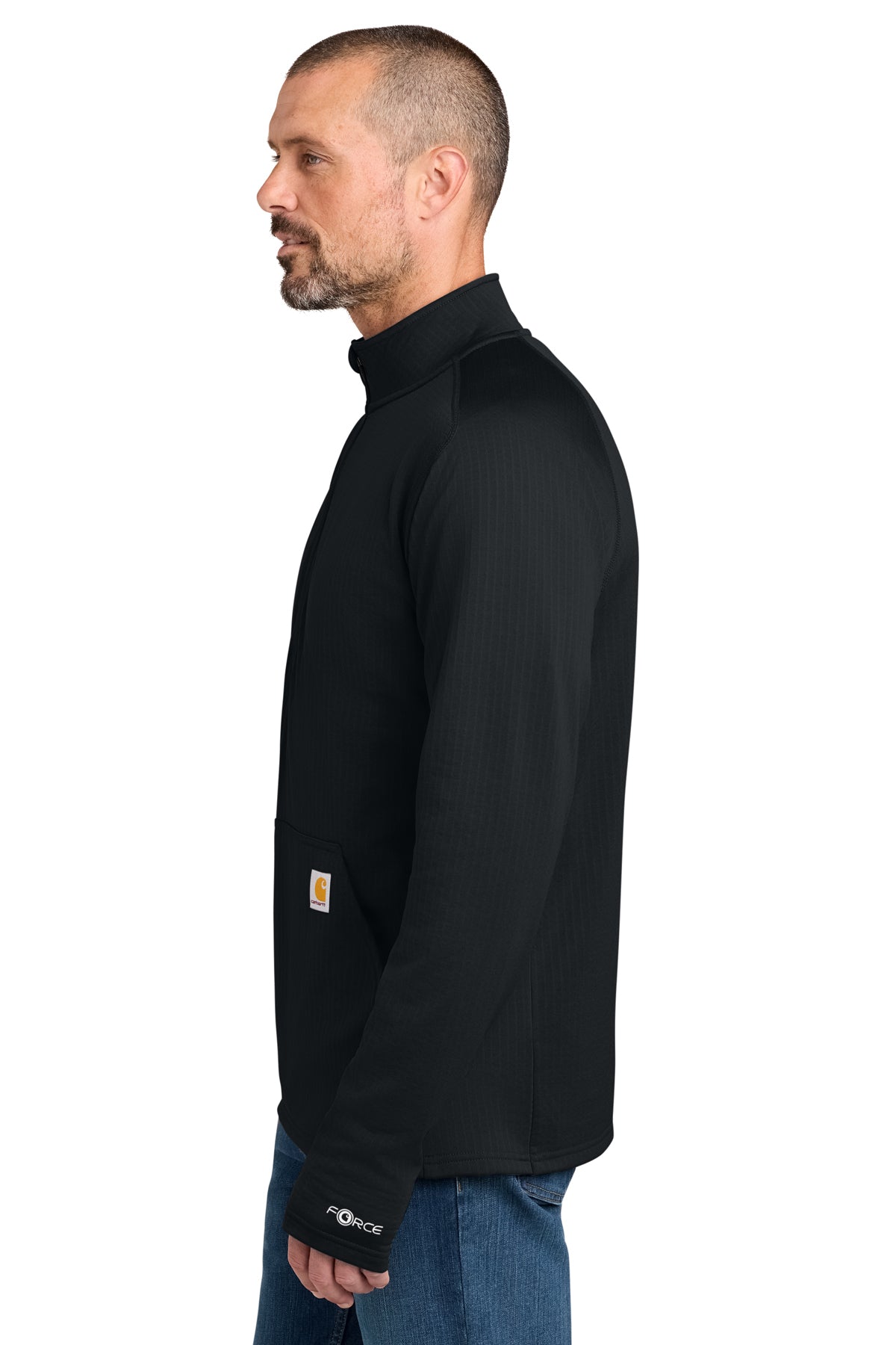 Carhartt Force Custom 1/2-Zip Grid Fleece, Black