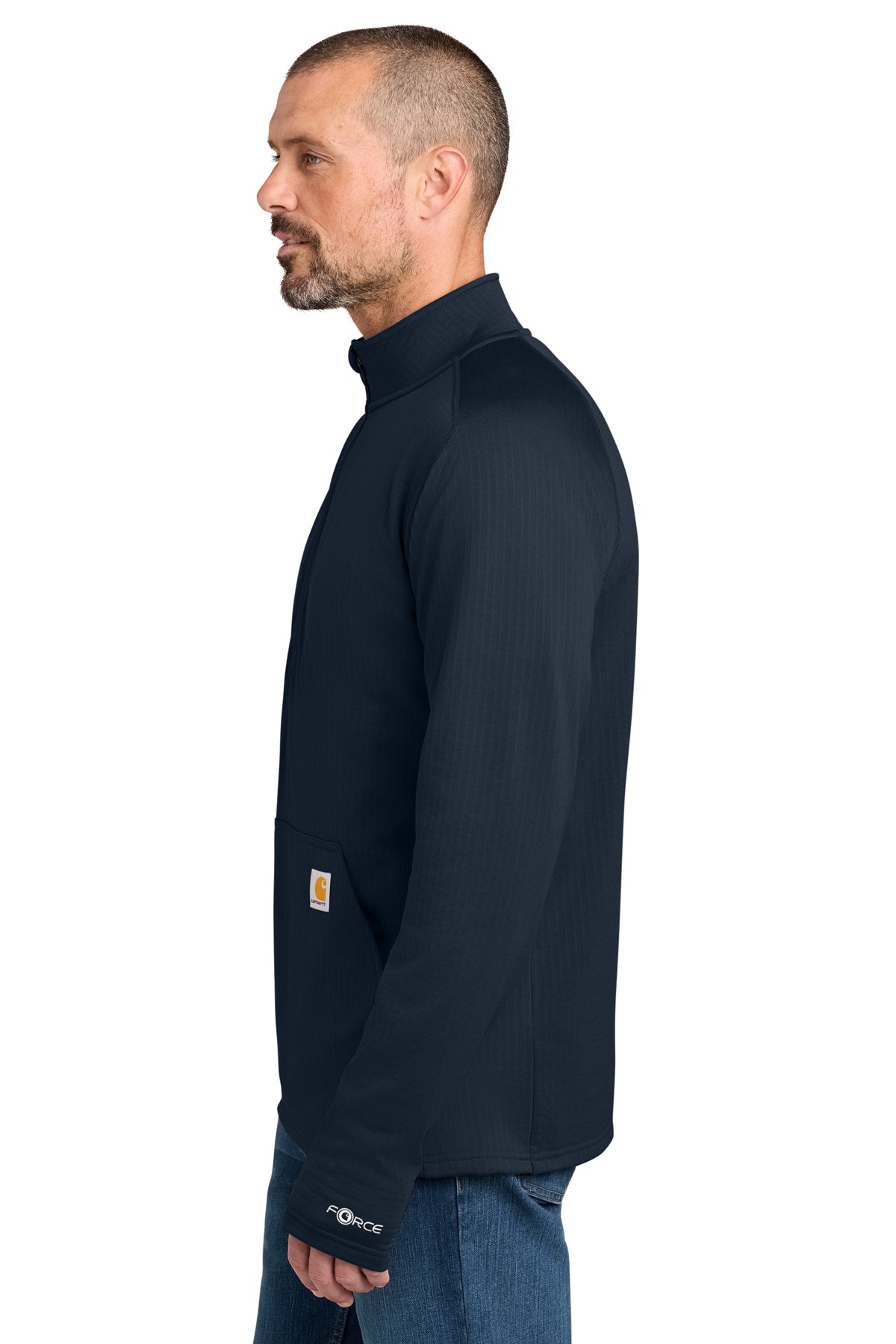 Carhartt Force Custom 1/2-Zip Grid Fleece, Navy