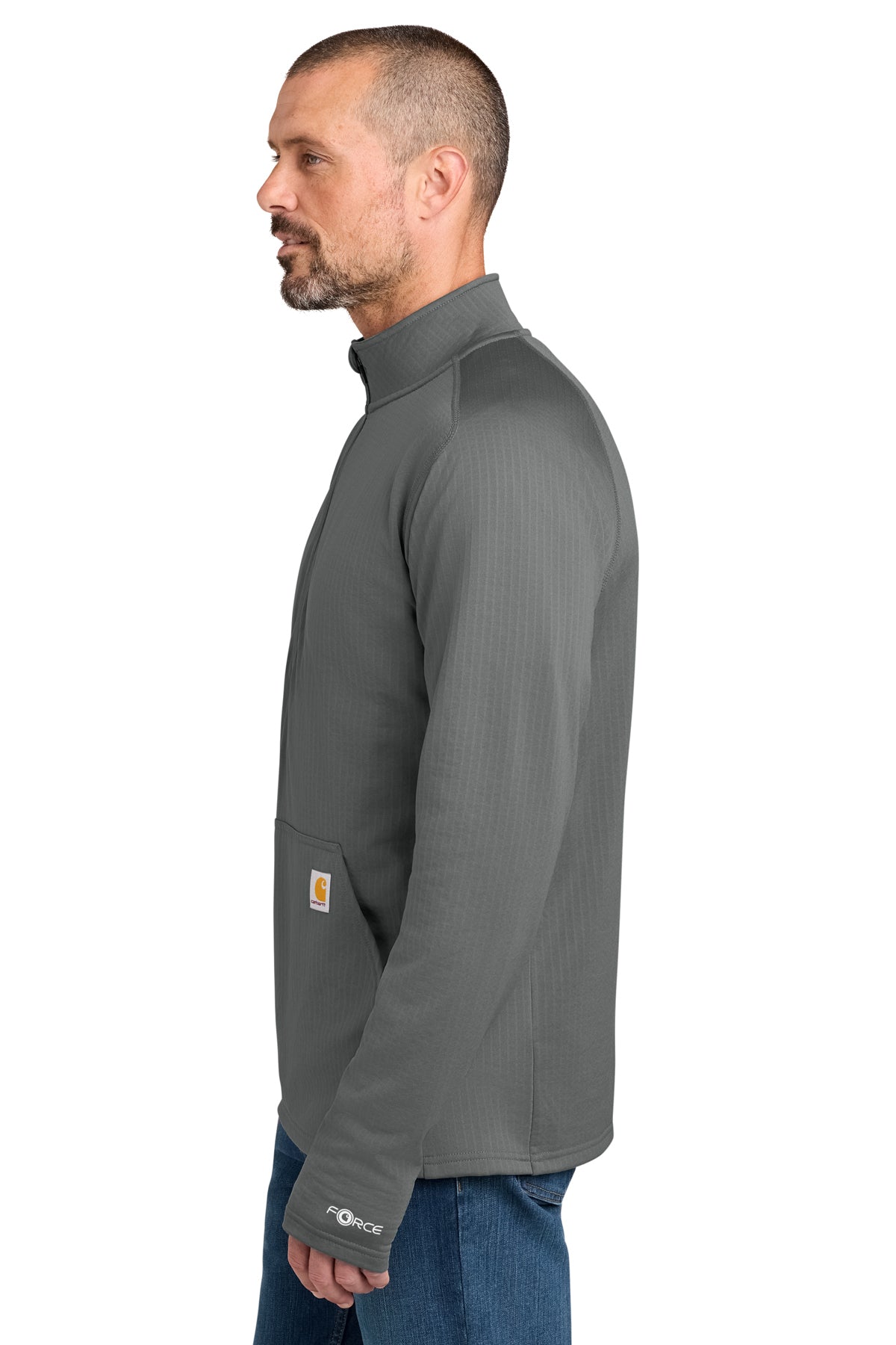 Carhartt Force Custom 1/2-Zip Grid Fleece, Steel