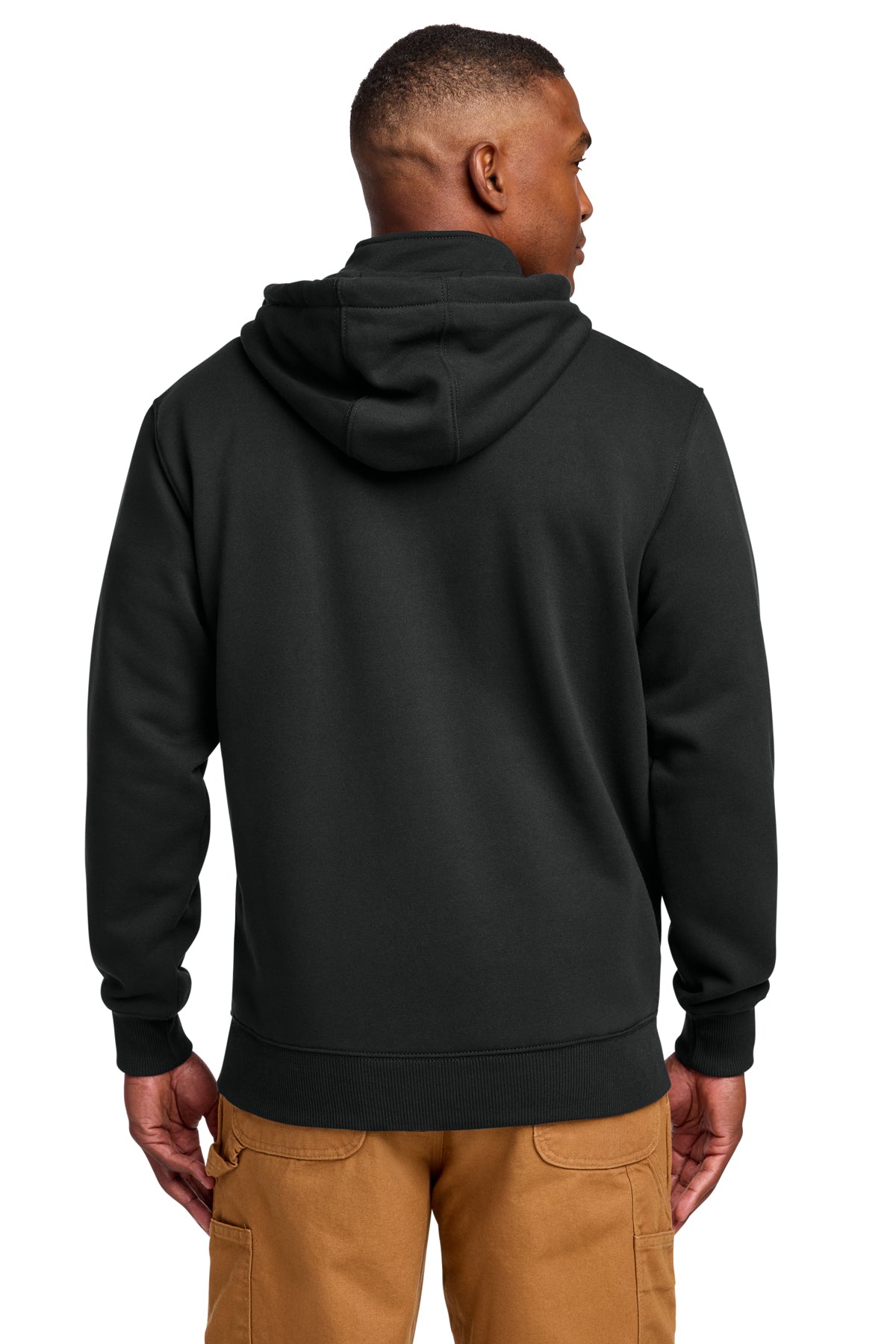 Carhartt Tall Rain Custom Paxton Hooded Mock Sweatshirts, Black